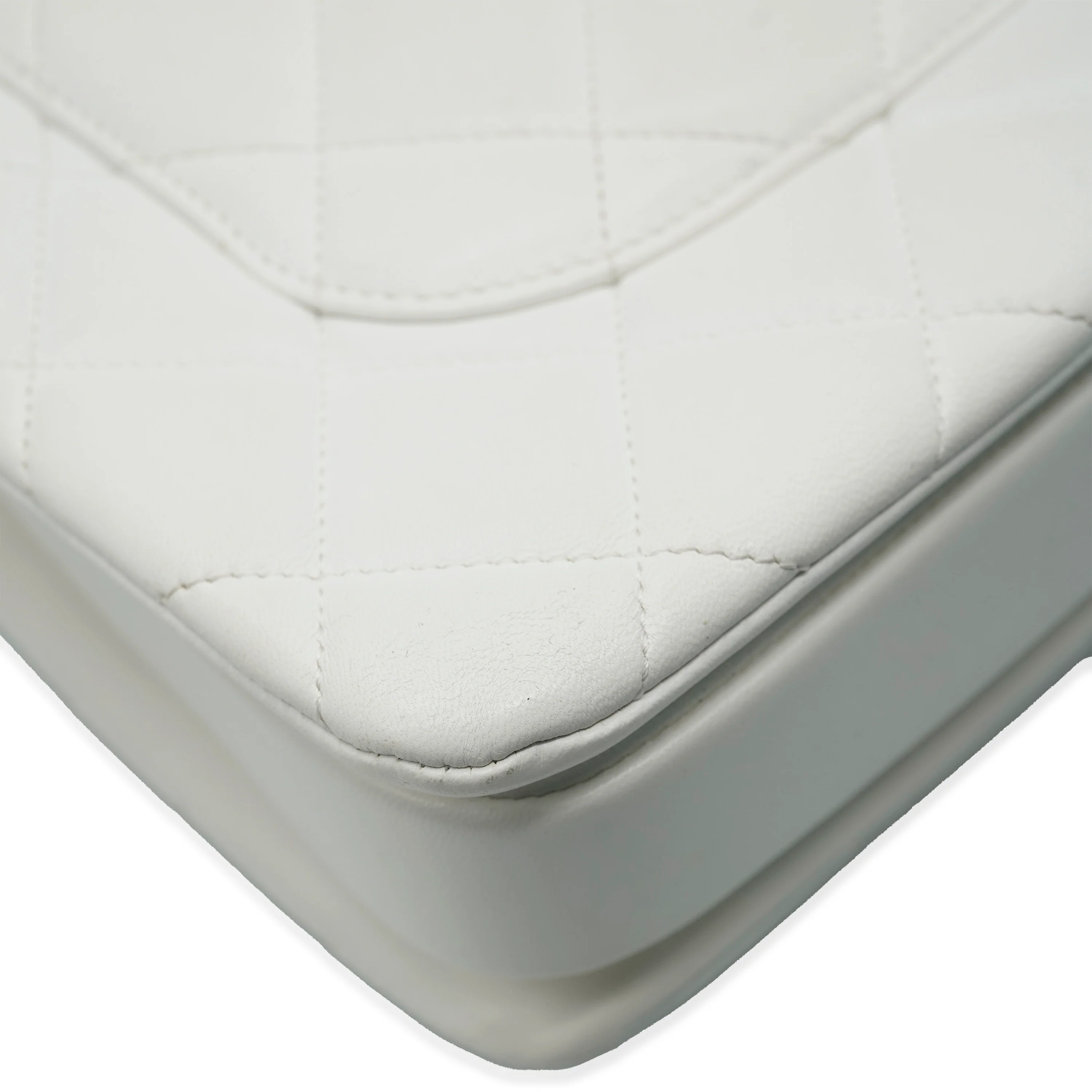White Quilted Lambskin Small CC Trendy Flap Bag - Image 6