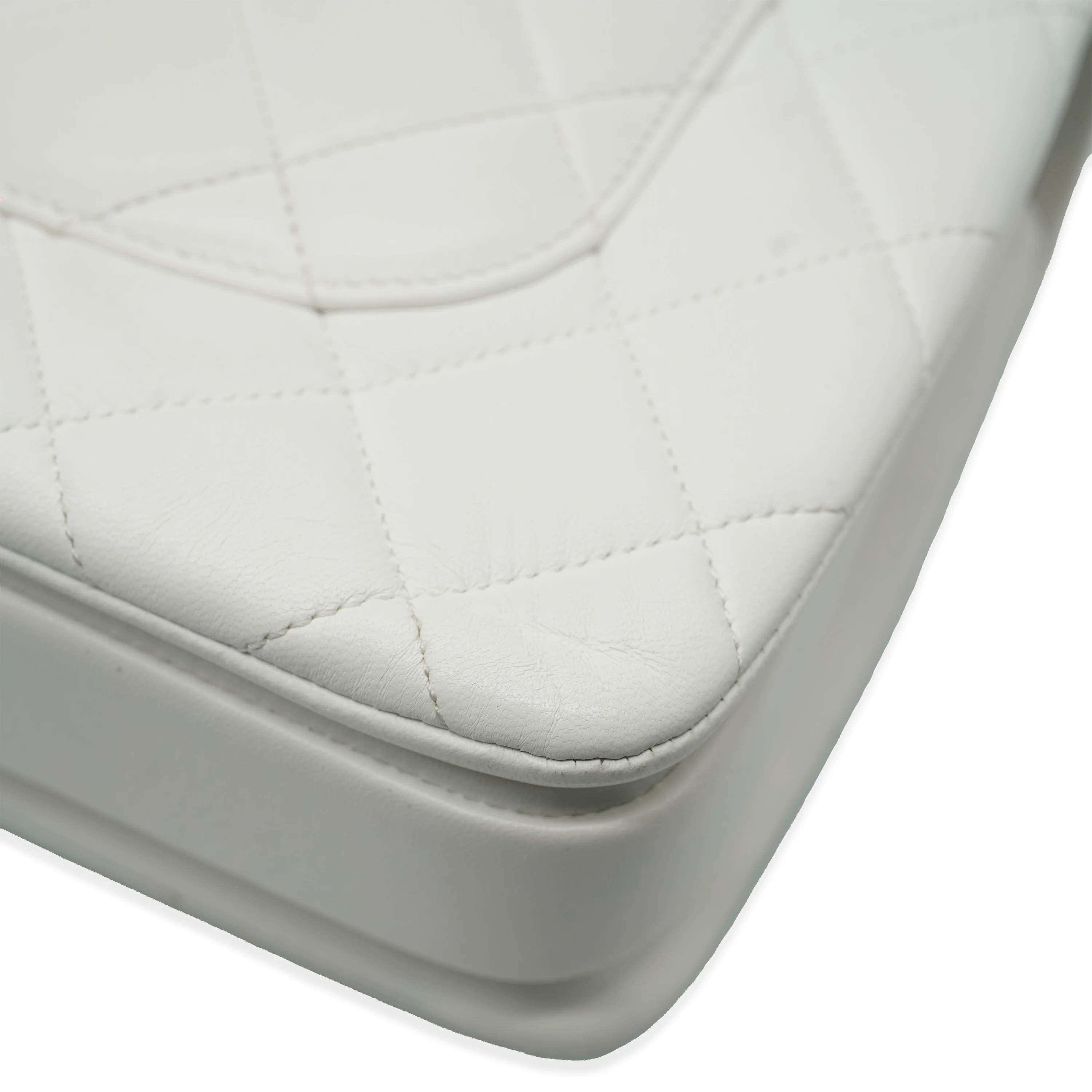 White Quilted Lambskin Small CC Trendy Flap Bag - Image 7