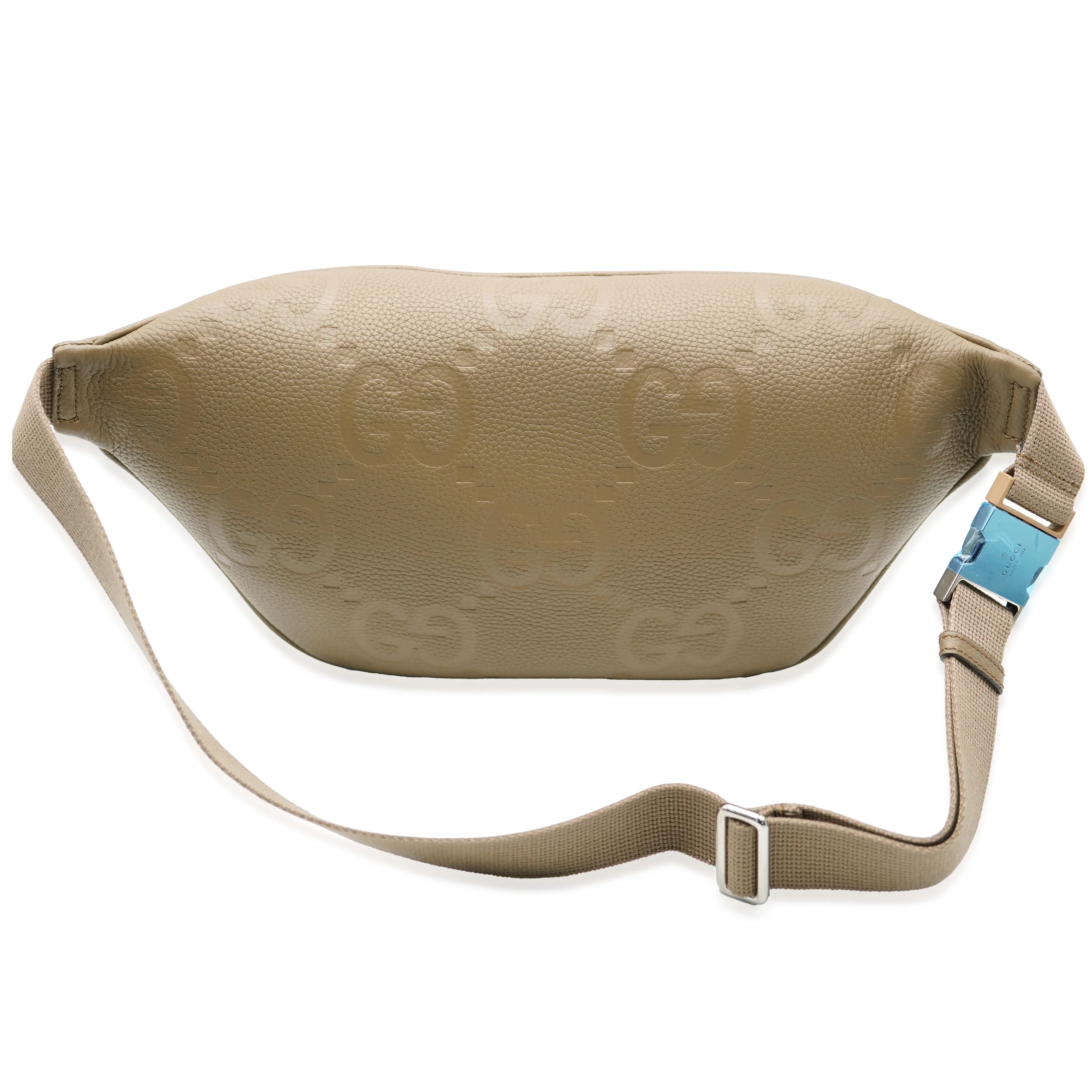 Taupe Piuma Calfskin Jumbo GG Embossed Pocket Belt Bag - Image 5