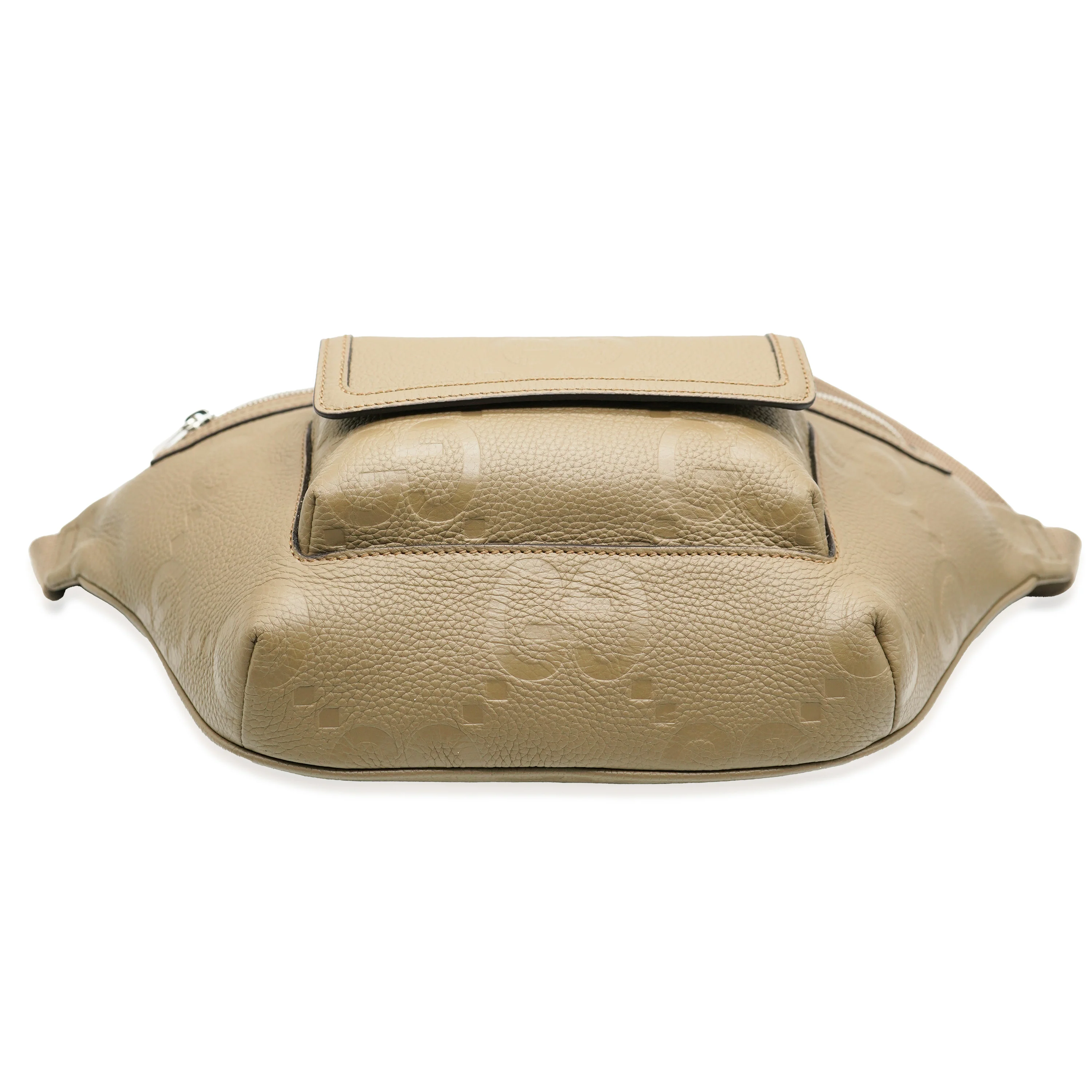 Taupe Piuma Calfskin Jumbo GG Embossed Pocket Belt Bag - Image 7