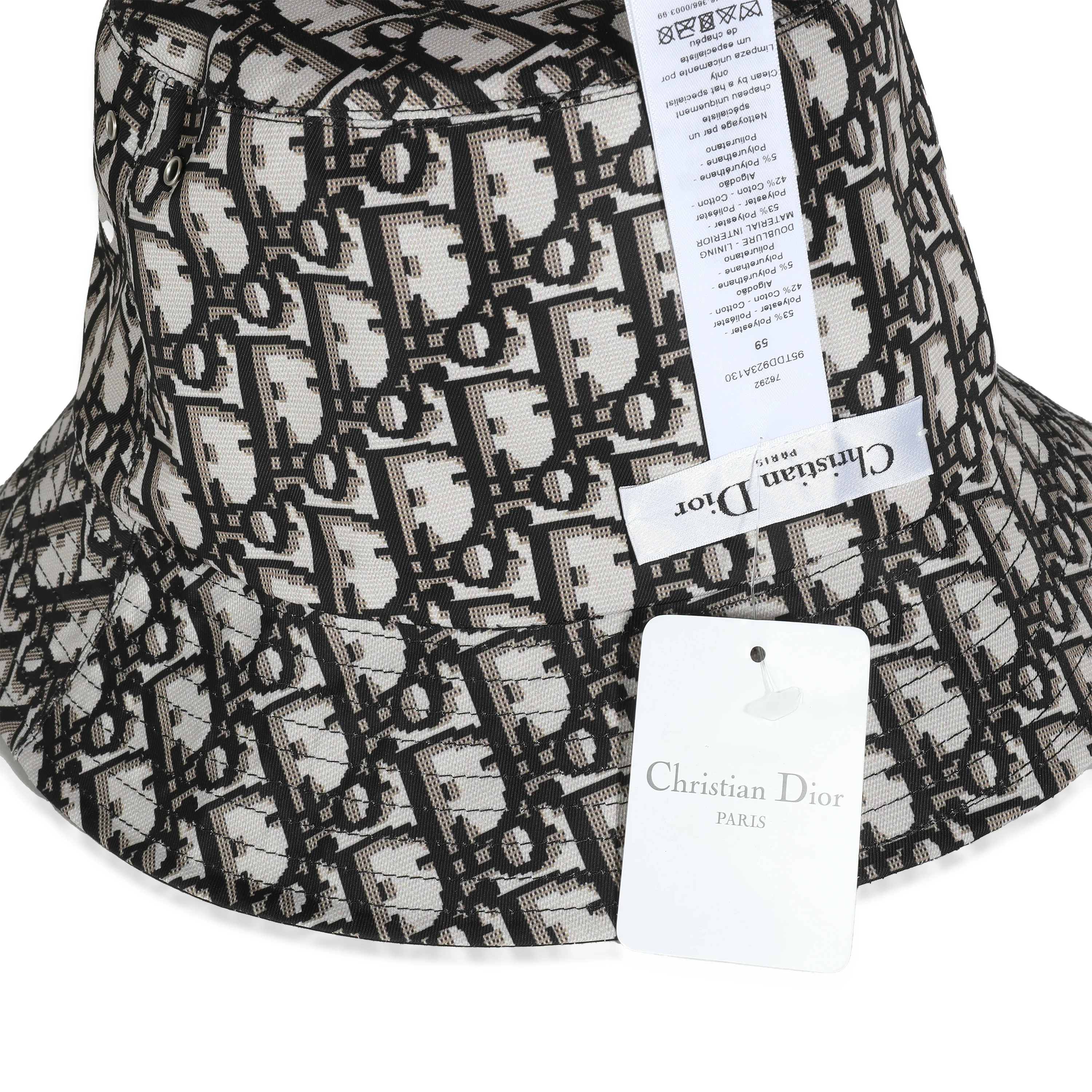 Black Oblique Reversible Teddy-D Brim Bucket Hat 59 - Image 4