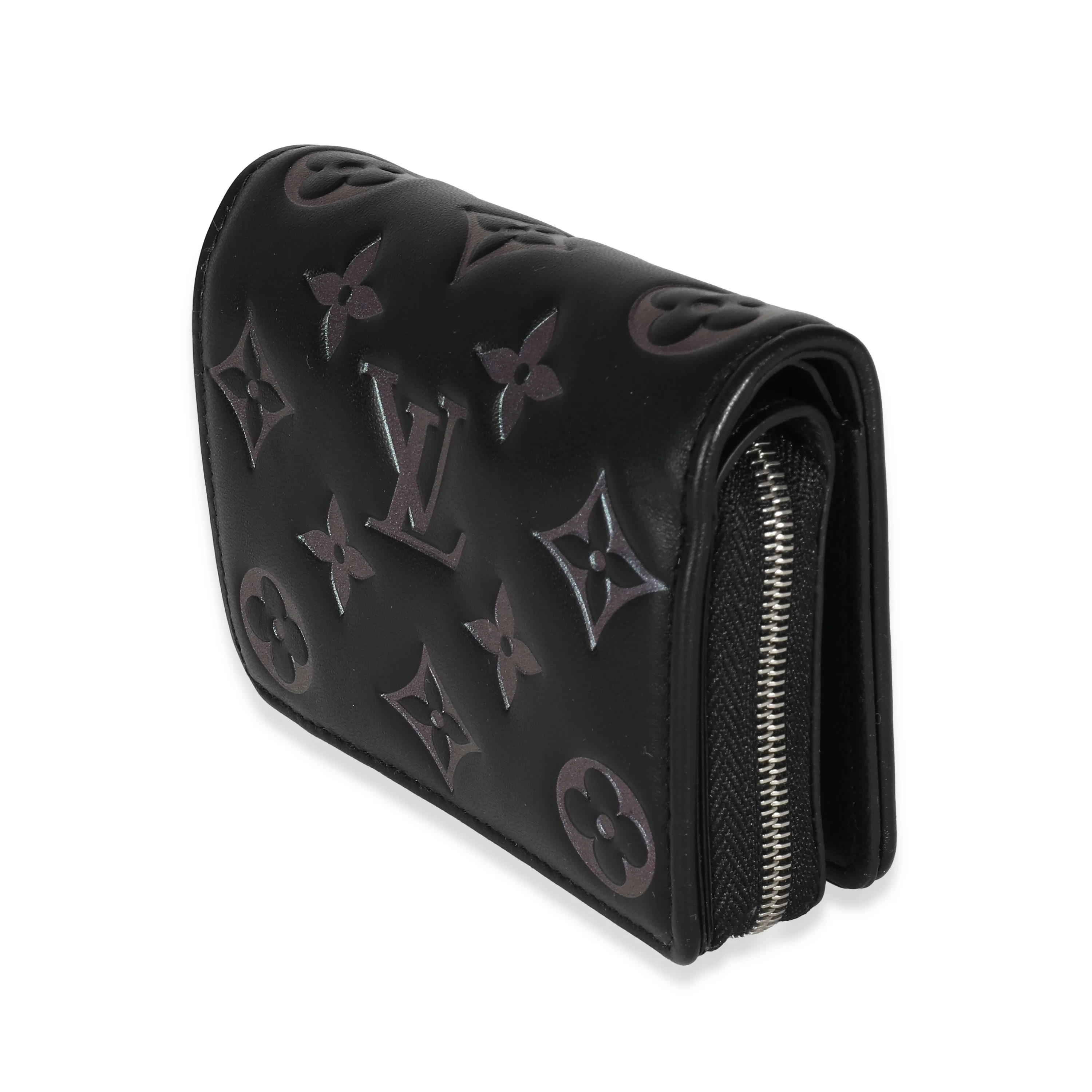 Louis Vuitton Black Iridescent Monogram Embossed Lou Coussin Wallet - Image 2