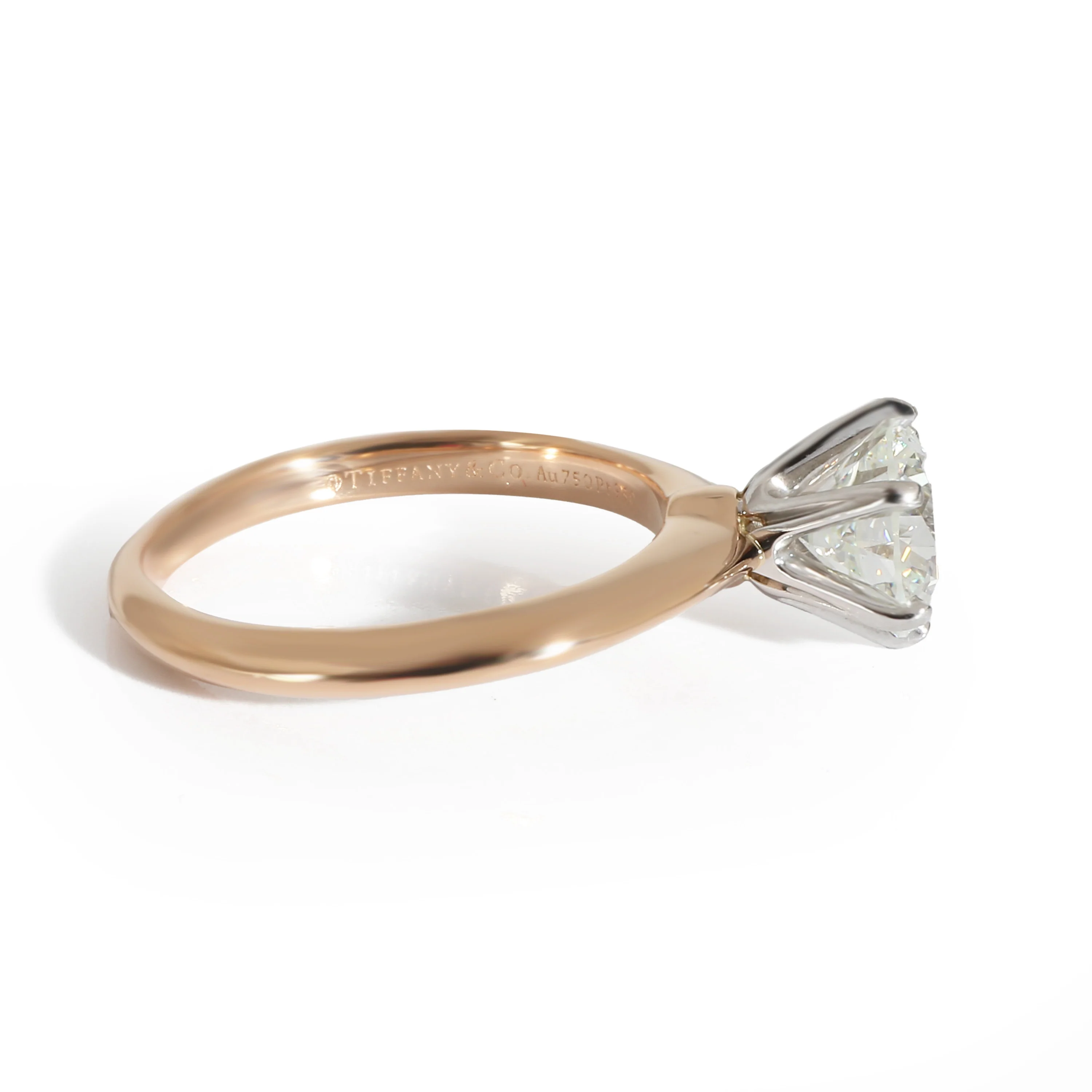 Tiffany & Co. The Tiffany Setting Engagement Ring in 18k Pink Gold/Platinum I VS - Image 2
