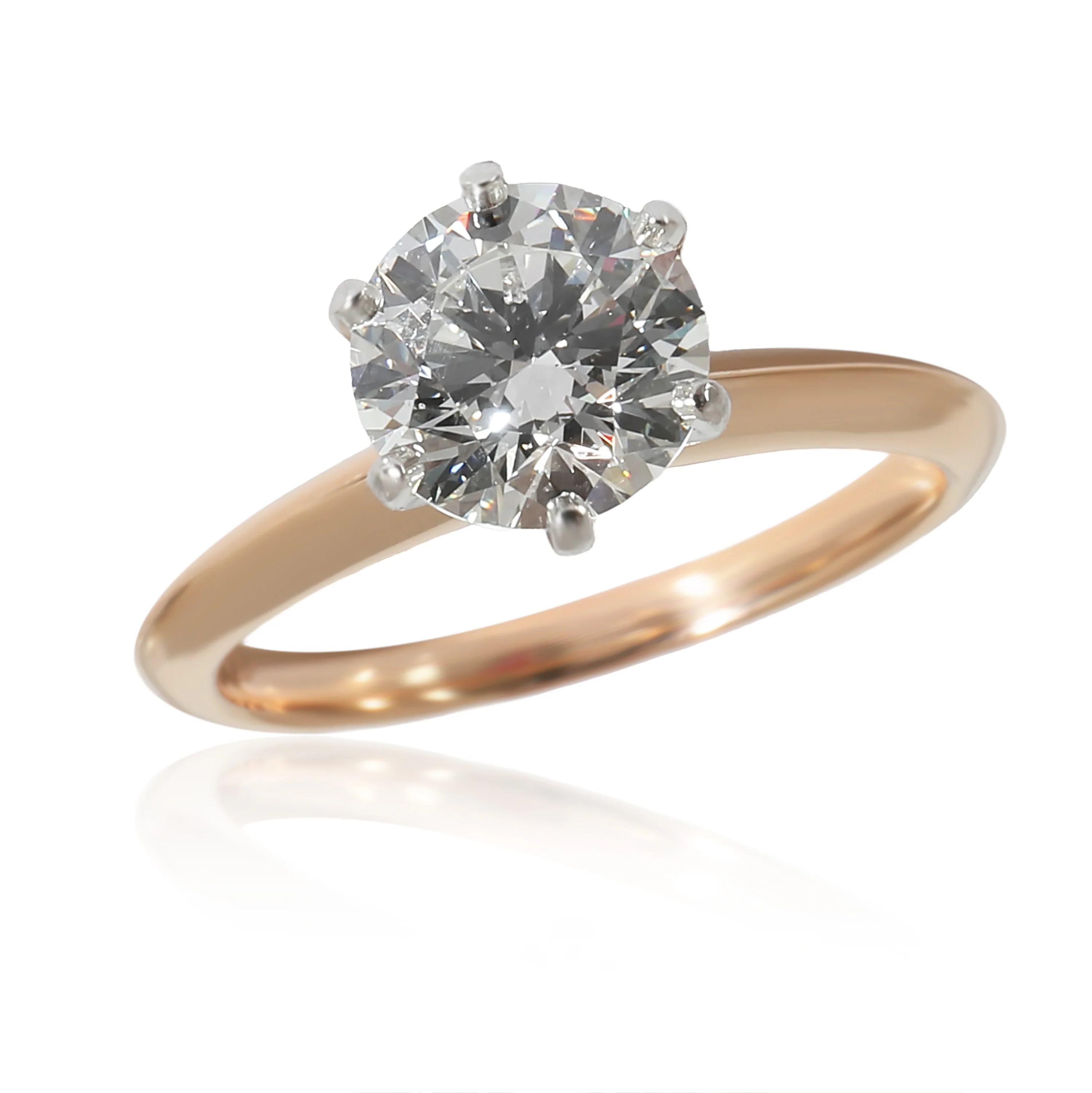 Tiffany & Co. The Tiffany Setting Engagement Ring in 18k Pink Gold/Platinum I VS - Image 3
