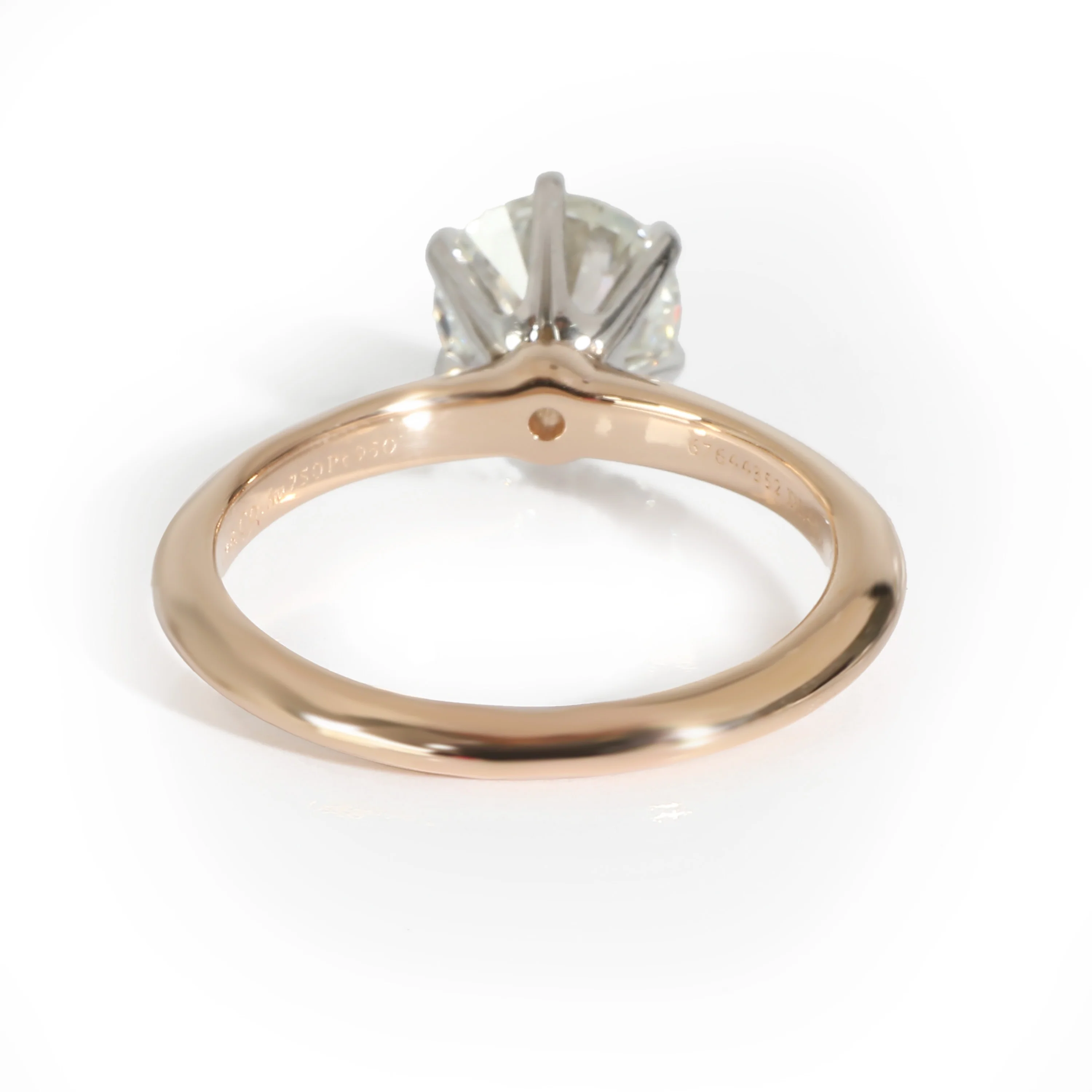 Tiffany & Co. The Tiffany Setting Engagement Ring in 18k Pink Gold/Platinum I VS - Image 4