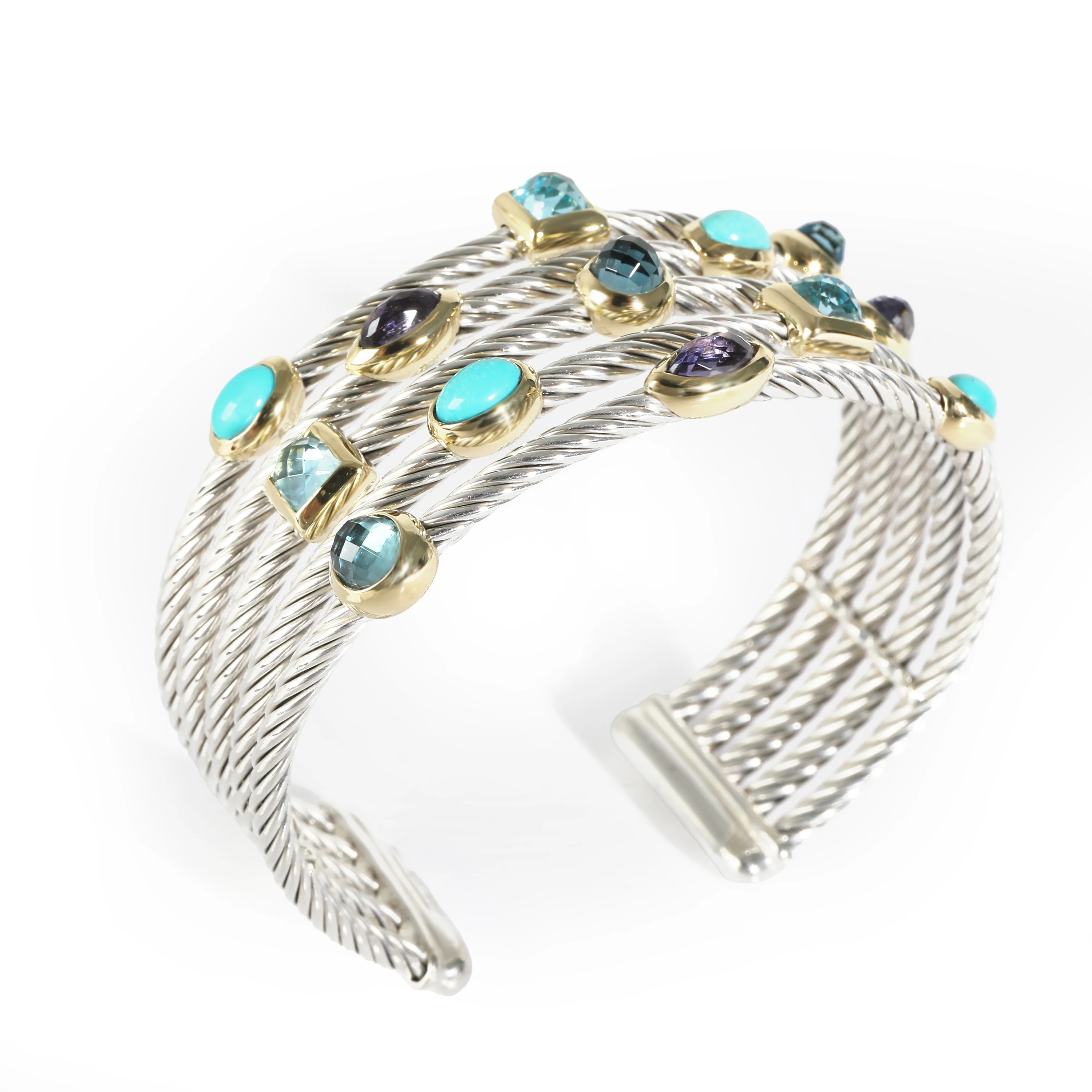David Yurman Confetti Bracelet in 18k Yellow Gold/Sterling Silver - Image 3