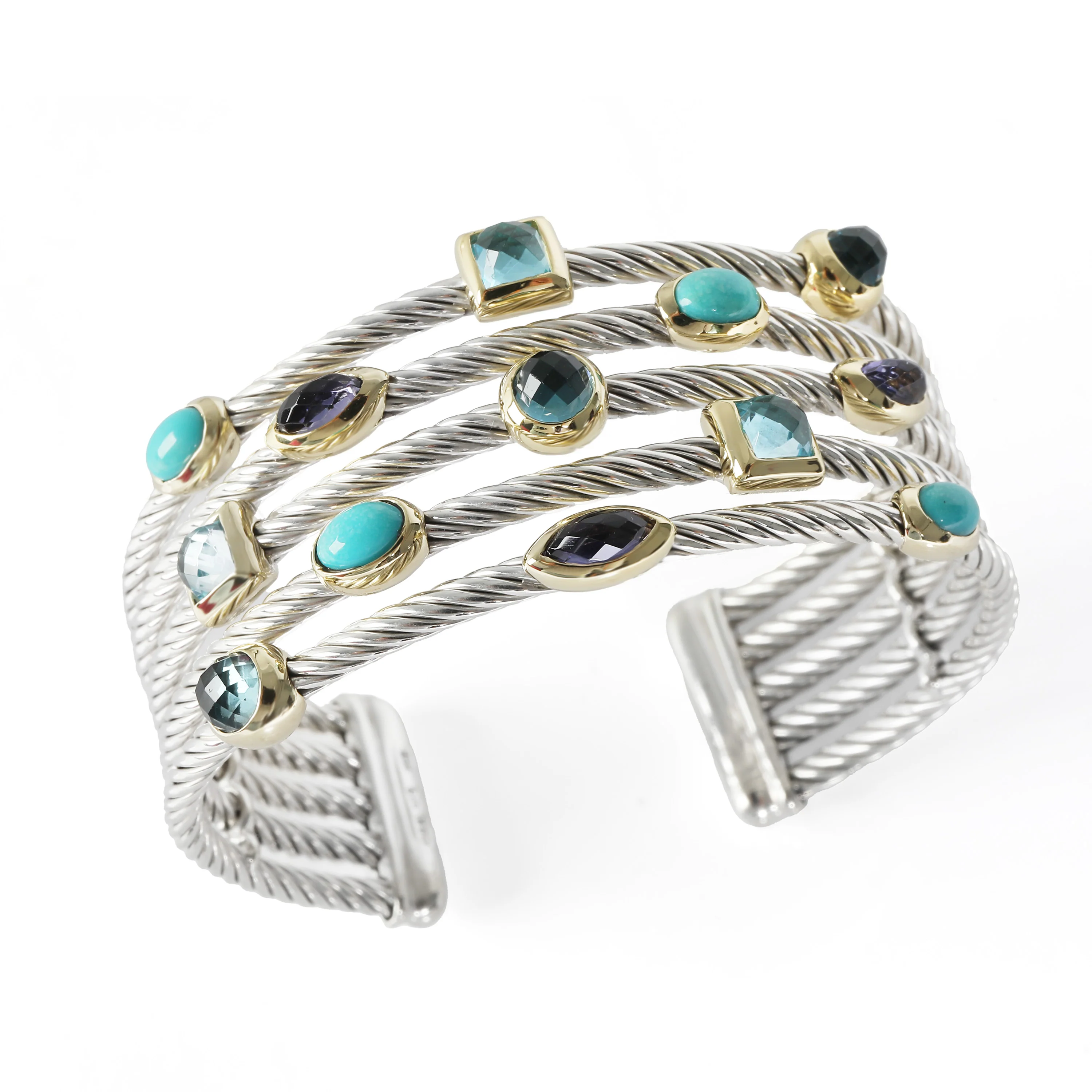 David Yurman Confetti Bracelet in 18k Yellow Gold/Sterling Silver - Image 5