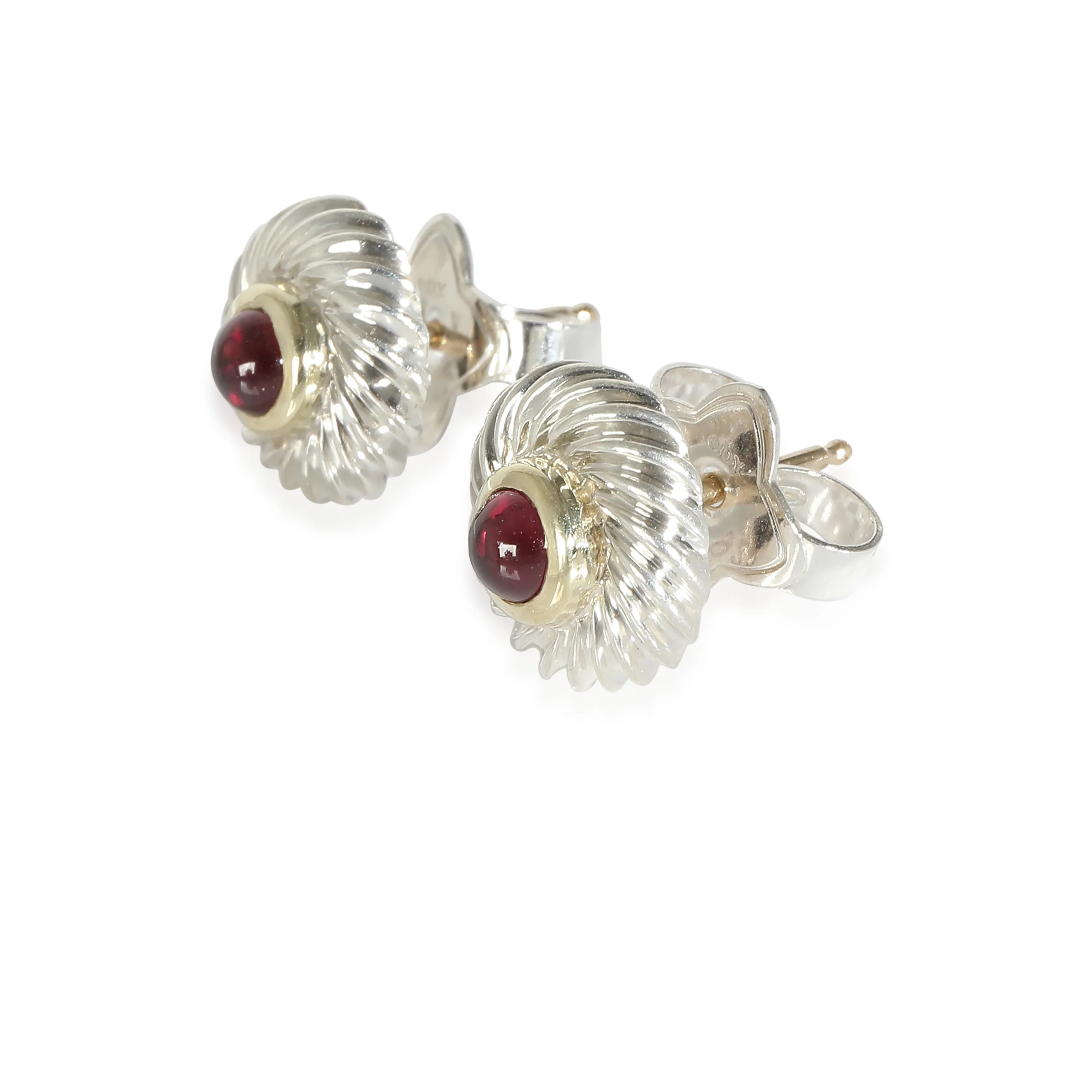 Cookie Amethyst Earrings in 14k Yellow Gold/Sterling Silver - Image 2