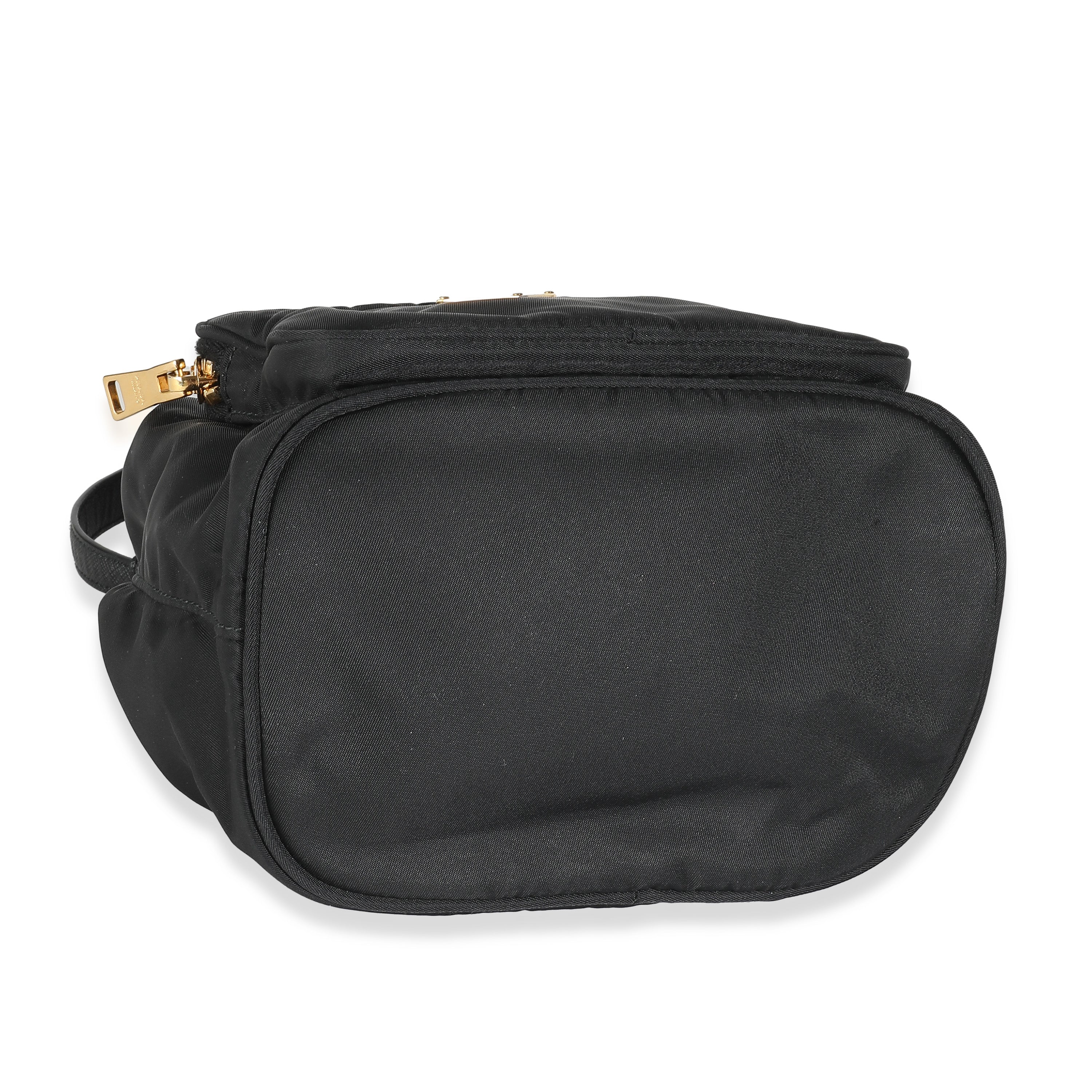 Black Saffiano Nylon Mini Duet Bucket Bag - Image 10