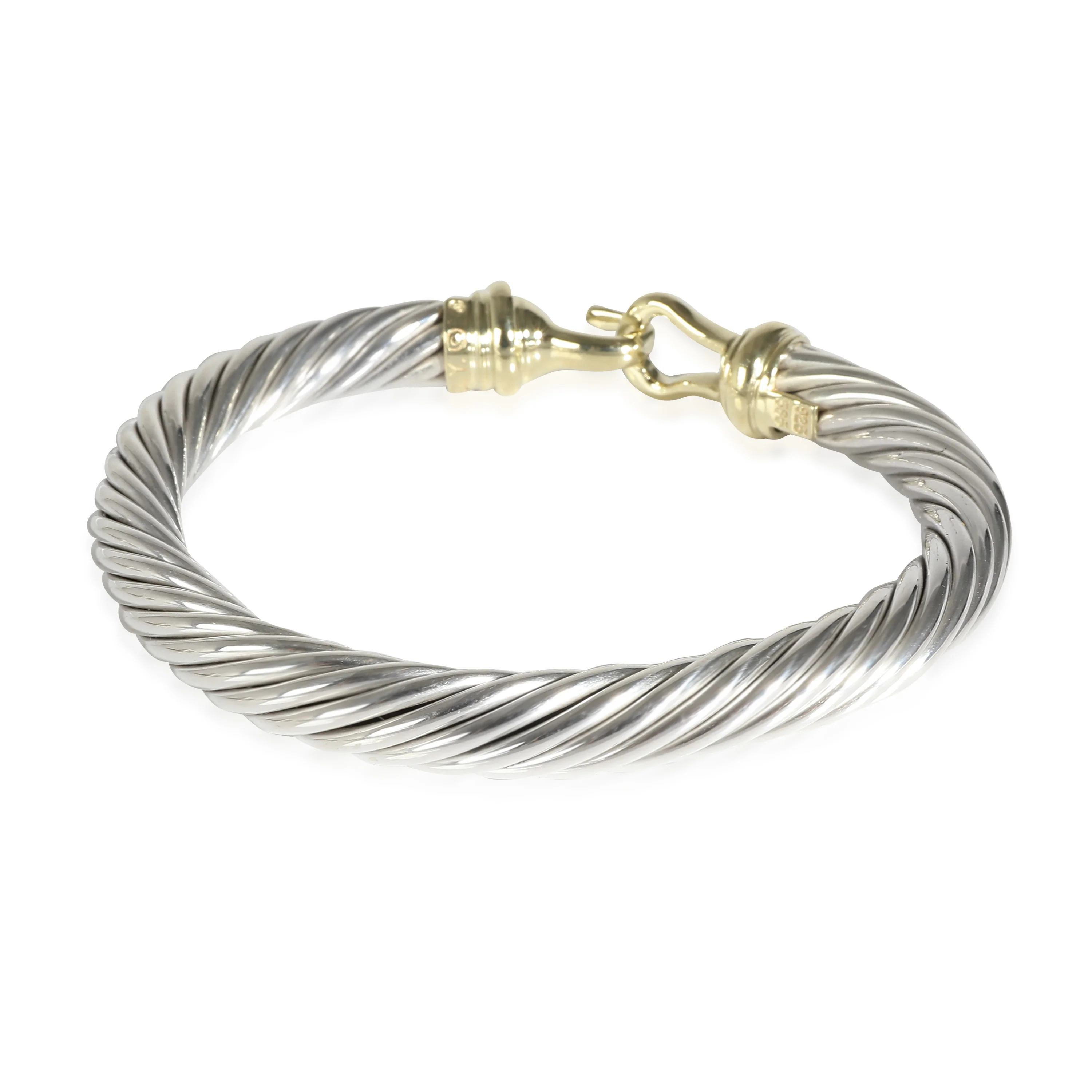 Cable Buckle Bracelet in 14k Yellow Gold/Sterling Silver - Image 3