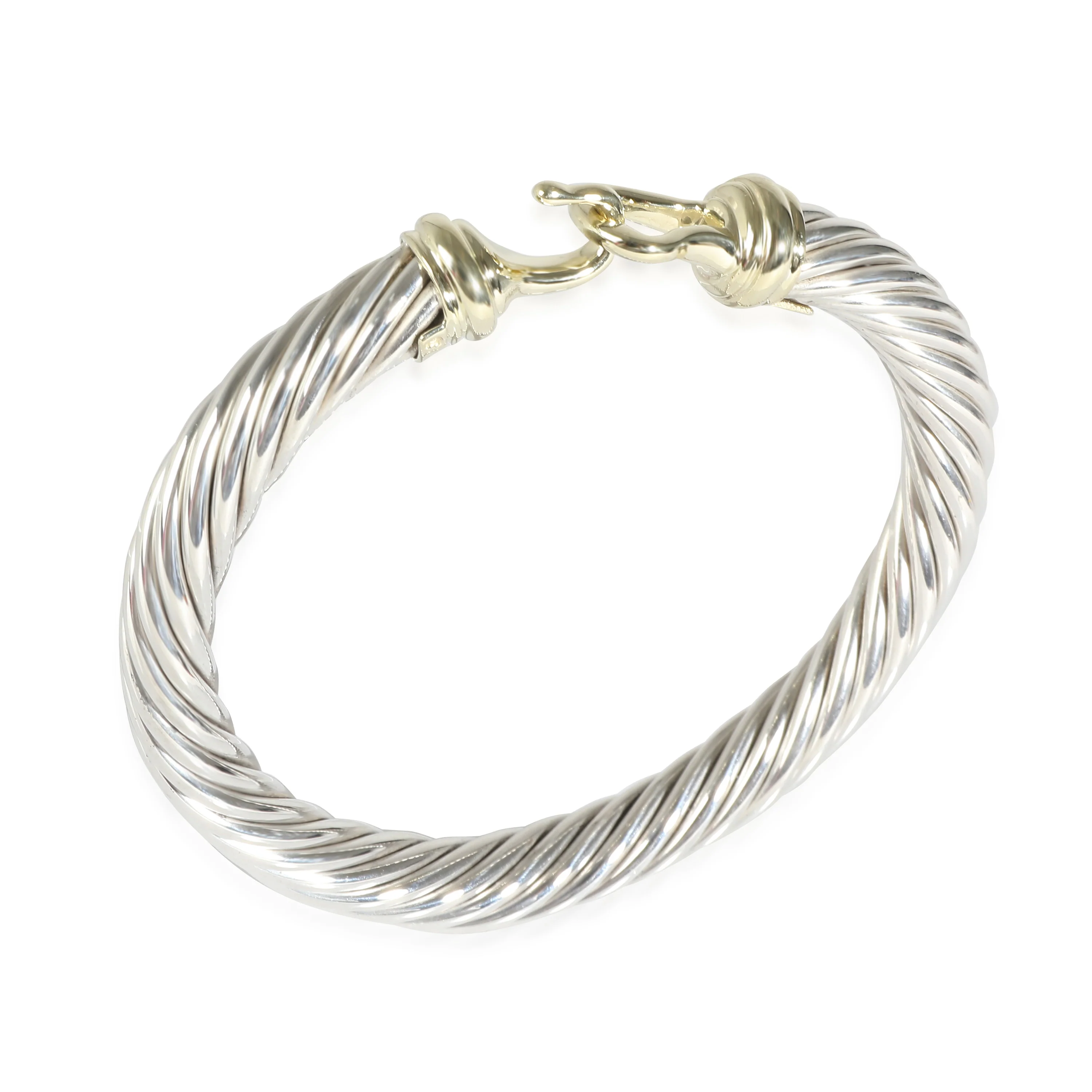 Cable Buckle Bracelet in 14k Yellow Gold/Sterling Silver - Image 4