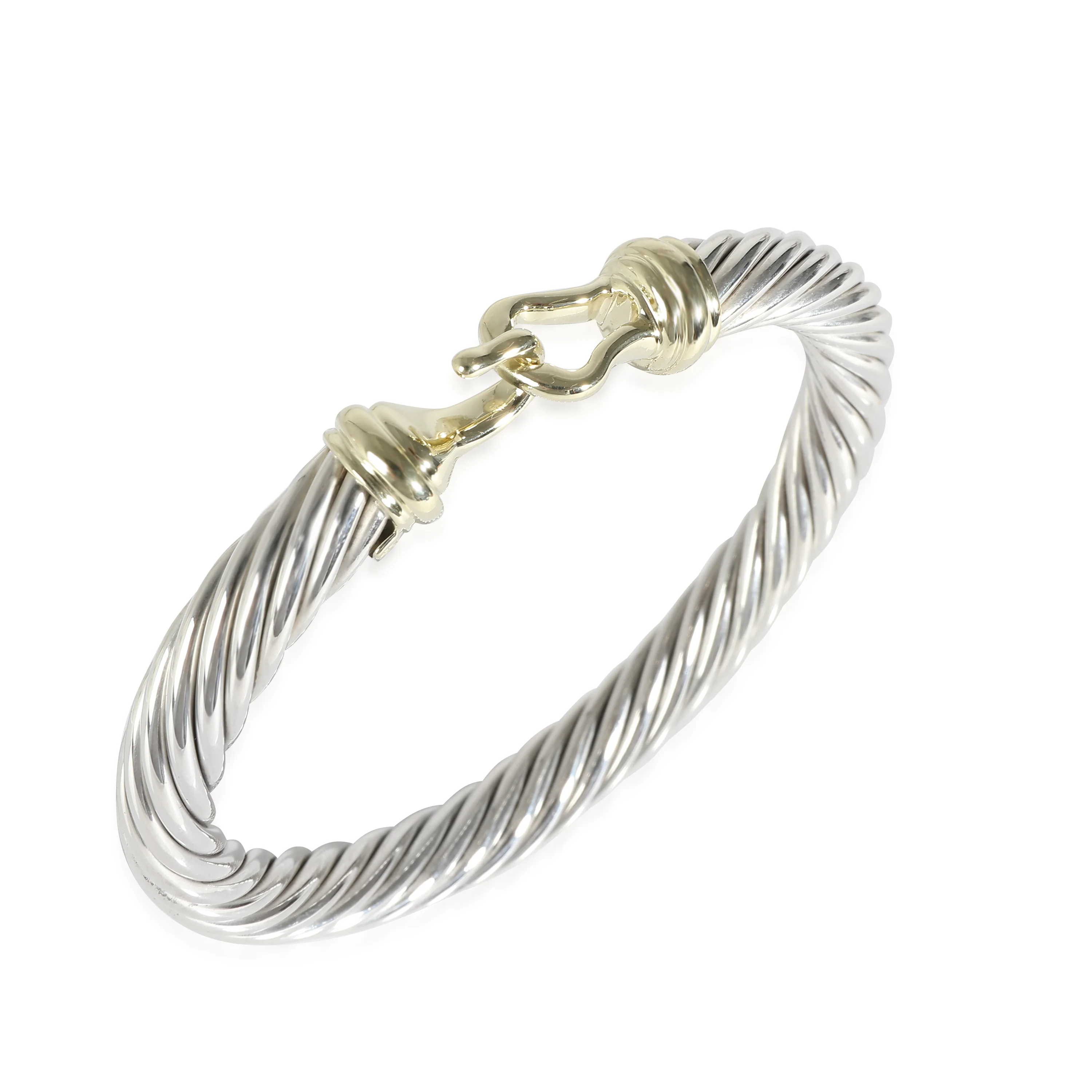Cable Buckle Bracelet in 14k Yellow Gold/Sterling Silver - Image 6