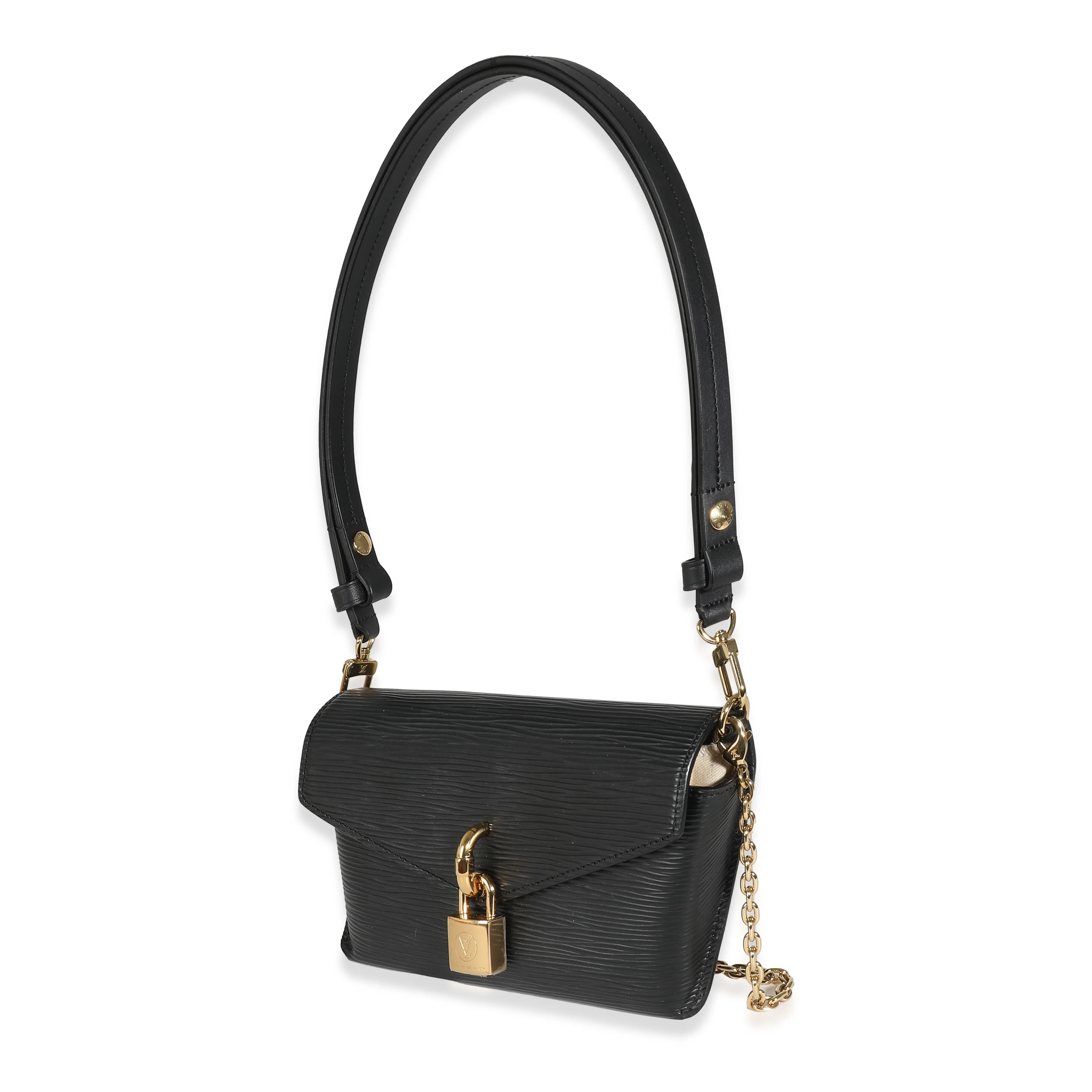 Black Epi Padlock On Strap - Image 2