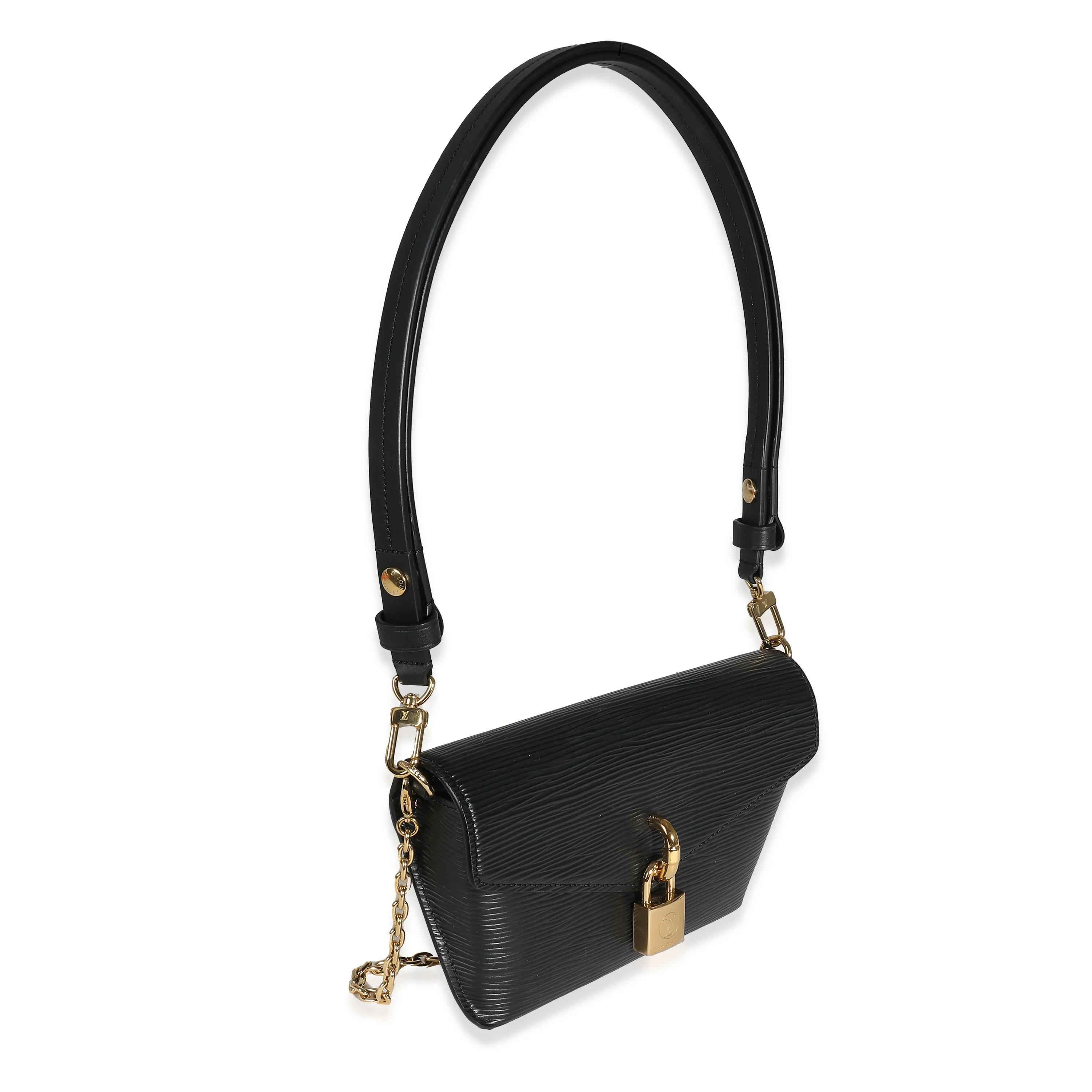 Black Epi Padlock On Strap - Image 3