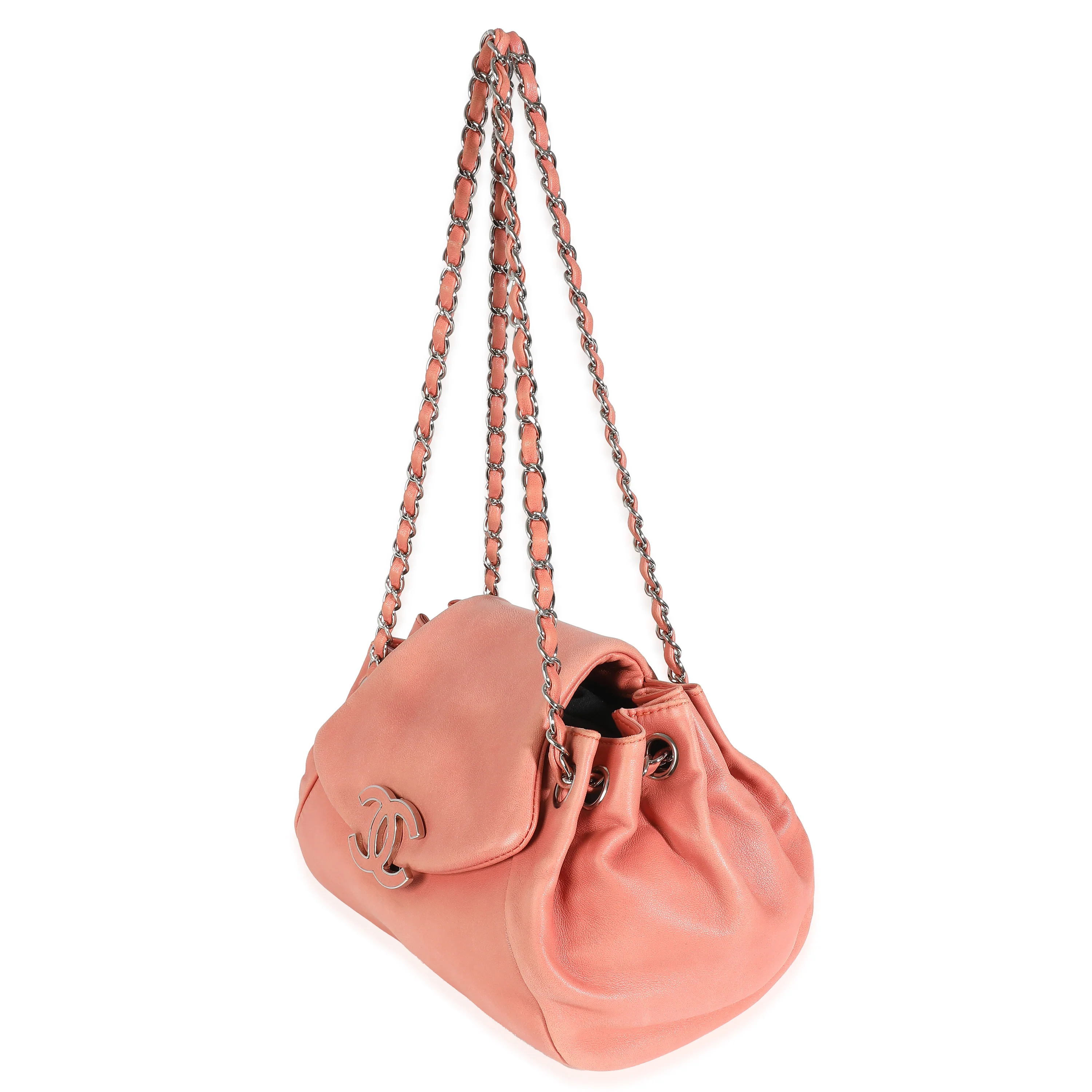 Coral Lambskin Sensual CC Accordion Flap Bag - Image 2
