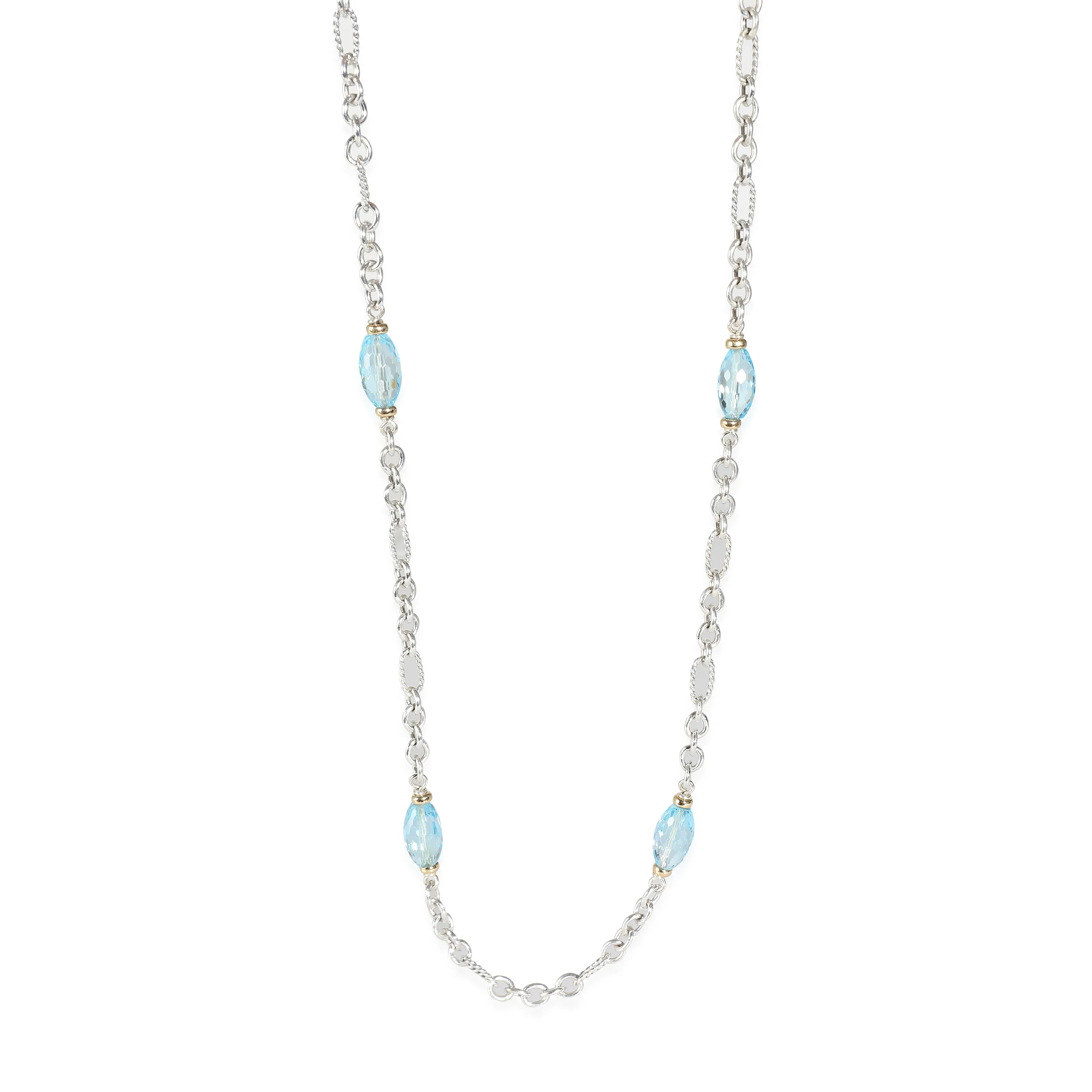 David Yurman Figaro Necklace in 18K Yellow Gold/Sterling Silver, Toggle Clasp