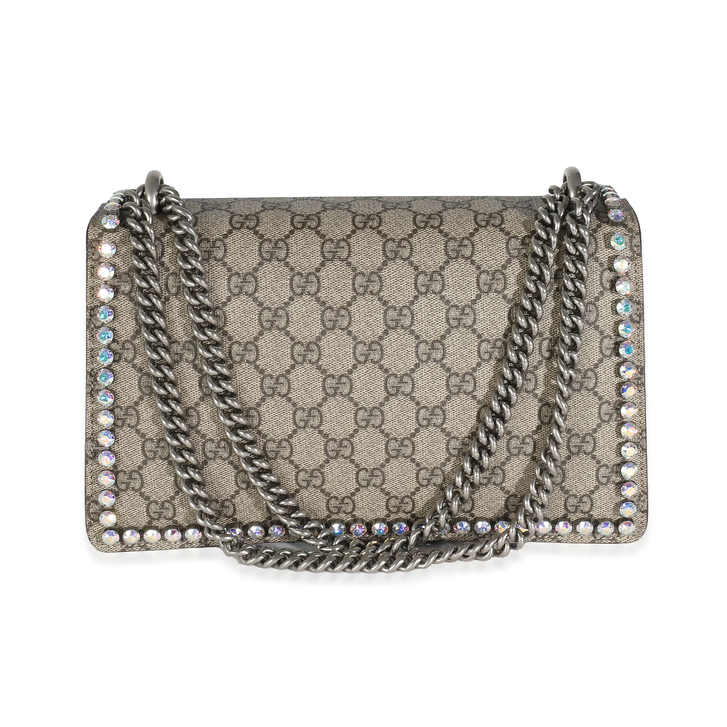 Gucci Pink Beige GG Supreme Canvas Small Crystal Dionysus - Image 5