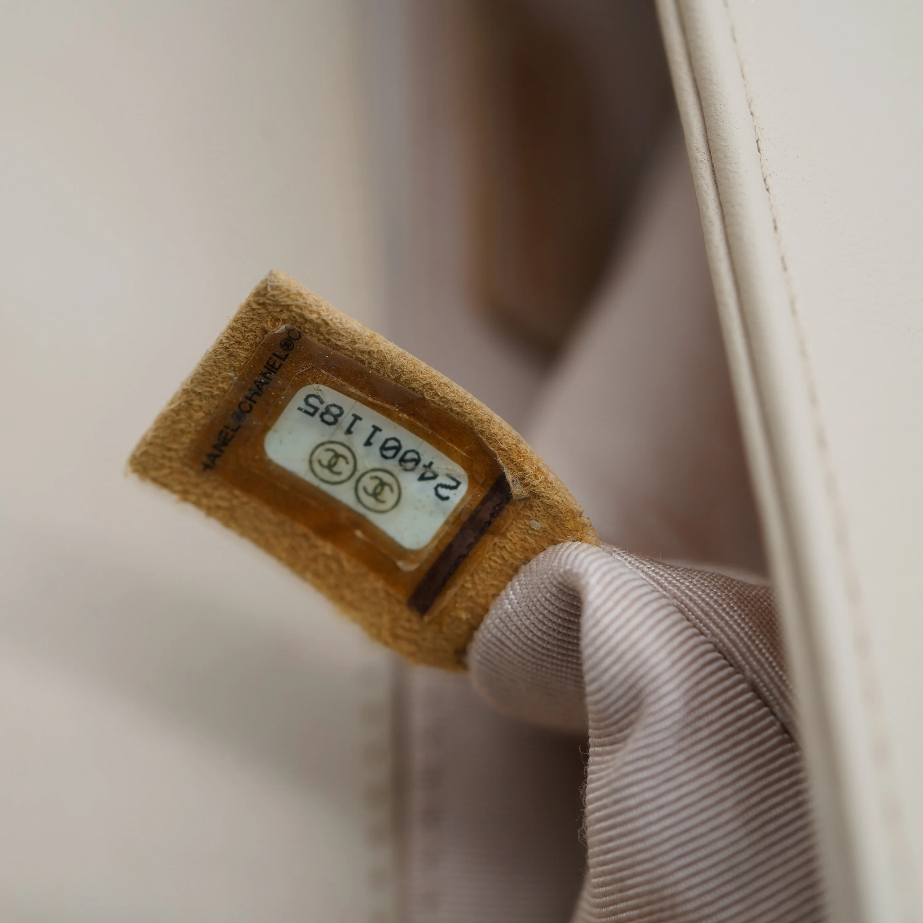 Beige Quilted Lambskin Medium Boy Bag - Image 11