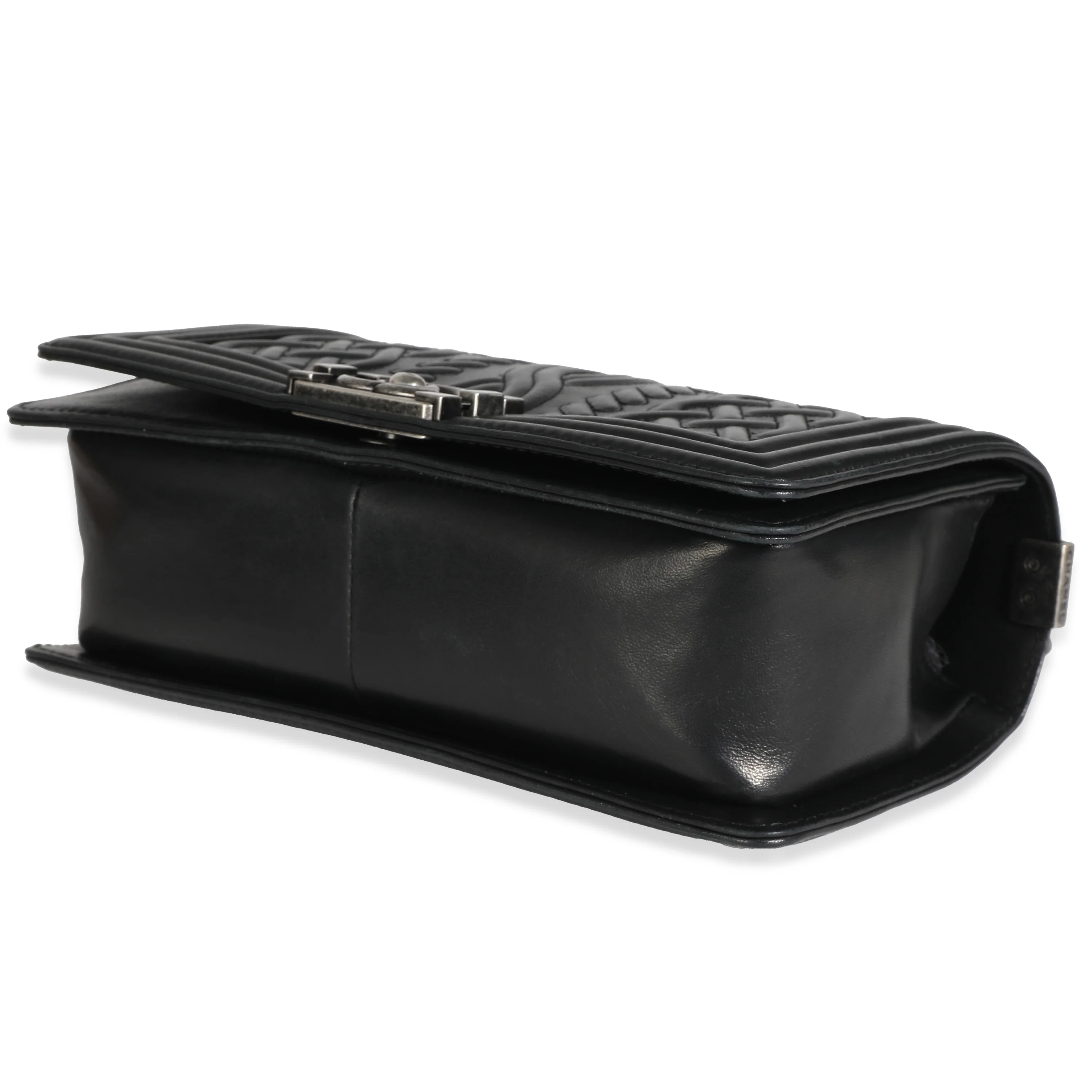 Black Lambskin Celtic Medium Boy Bag - Image 7