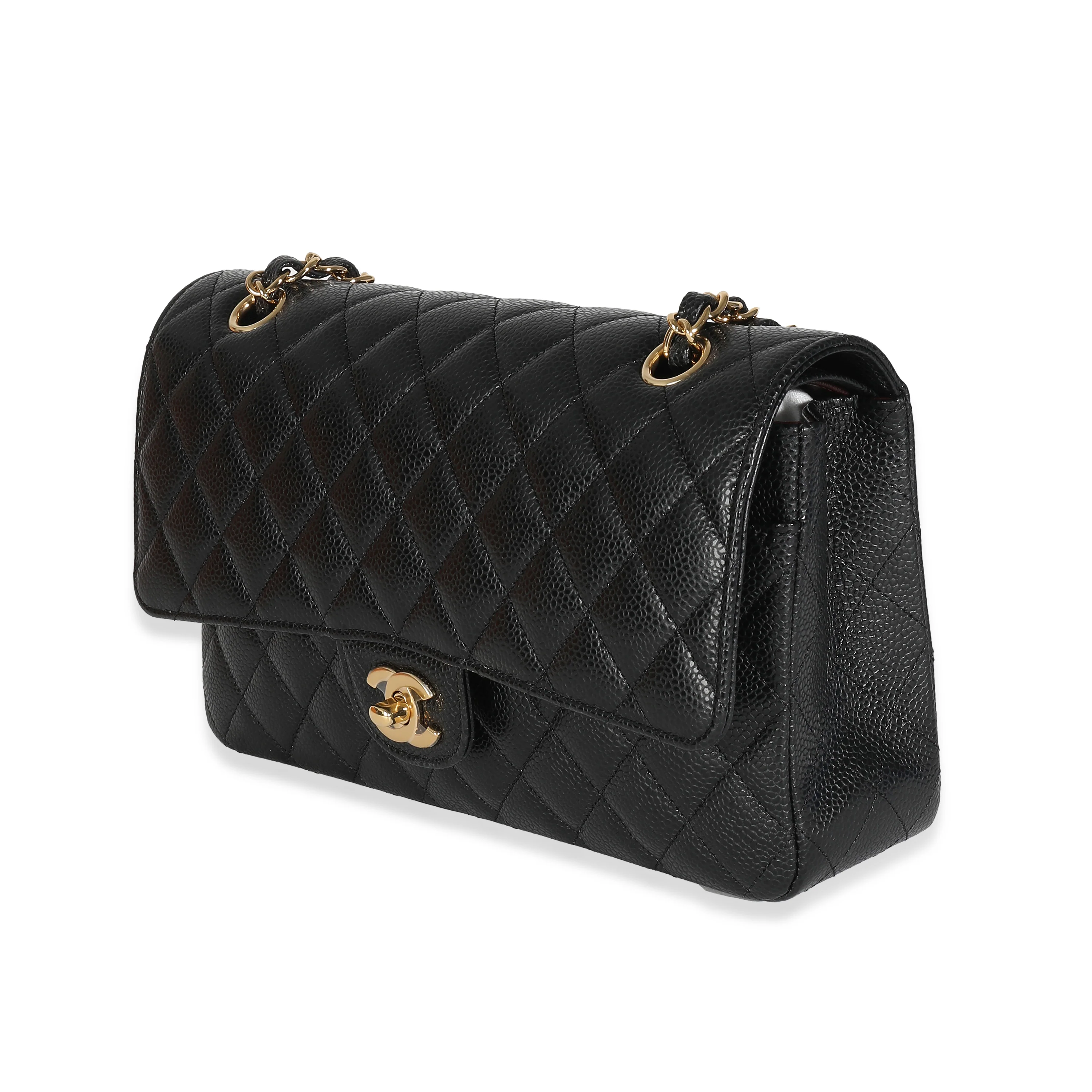 Chanel Black Quilted Caviar Medium Classic Double Flap Bag - Image 2