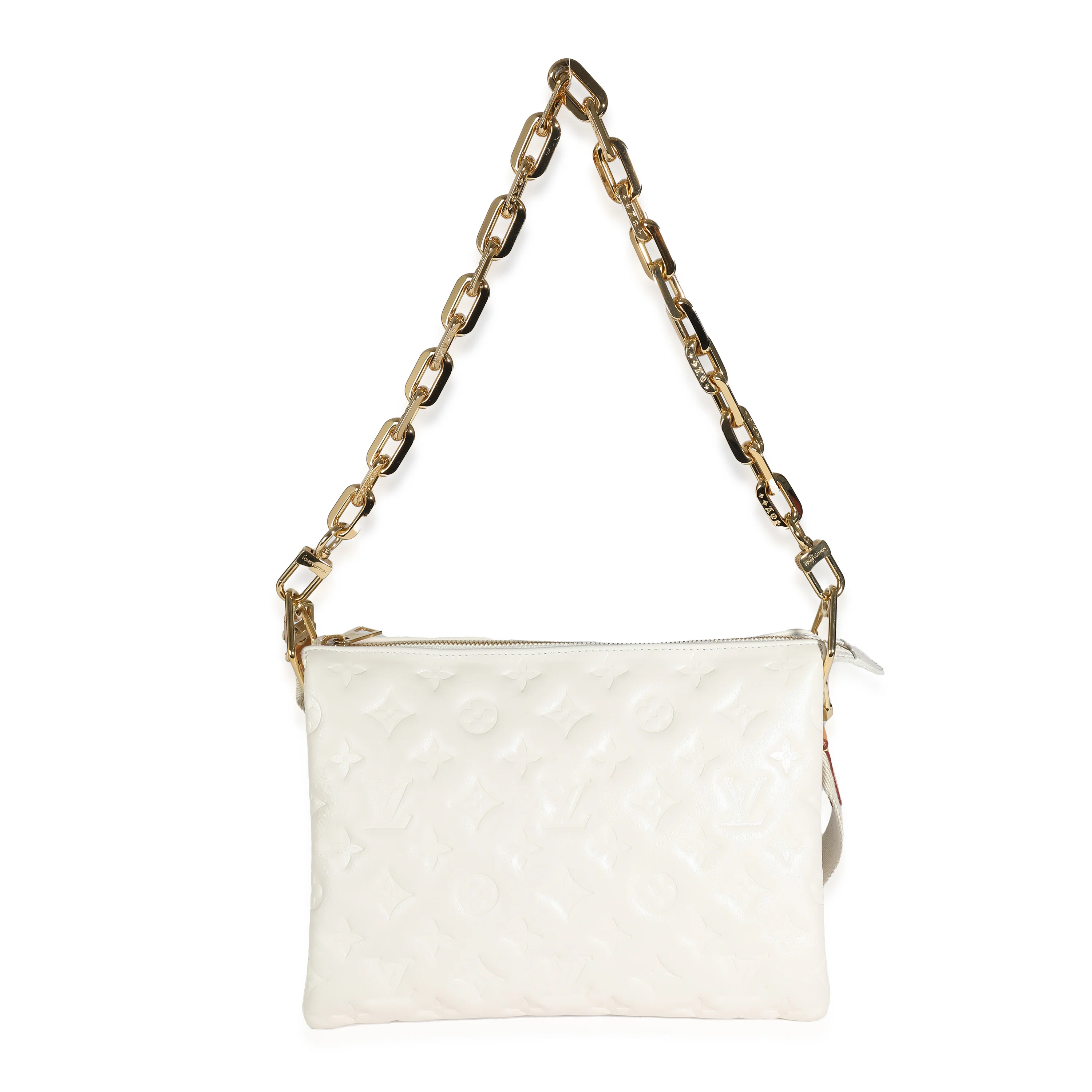 Cream Puffy Lambskin Monogram Coussin PM - Image 5