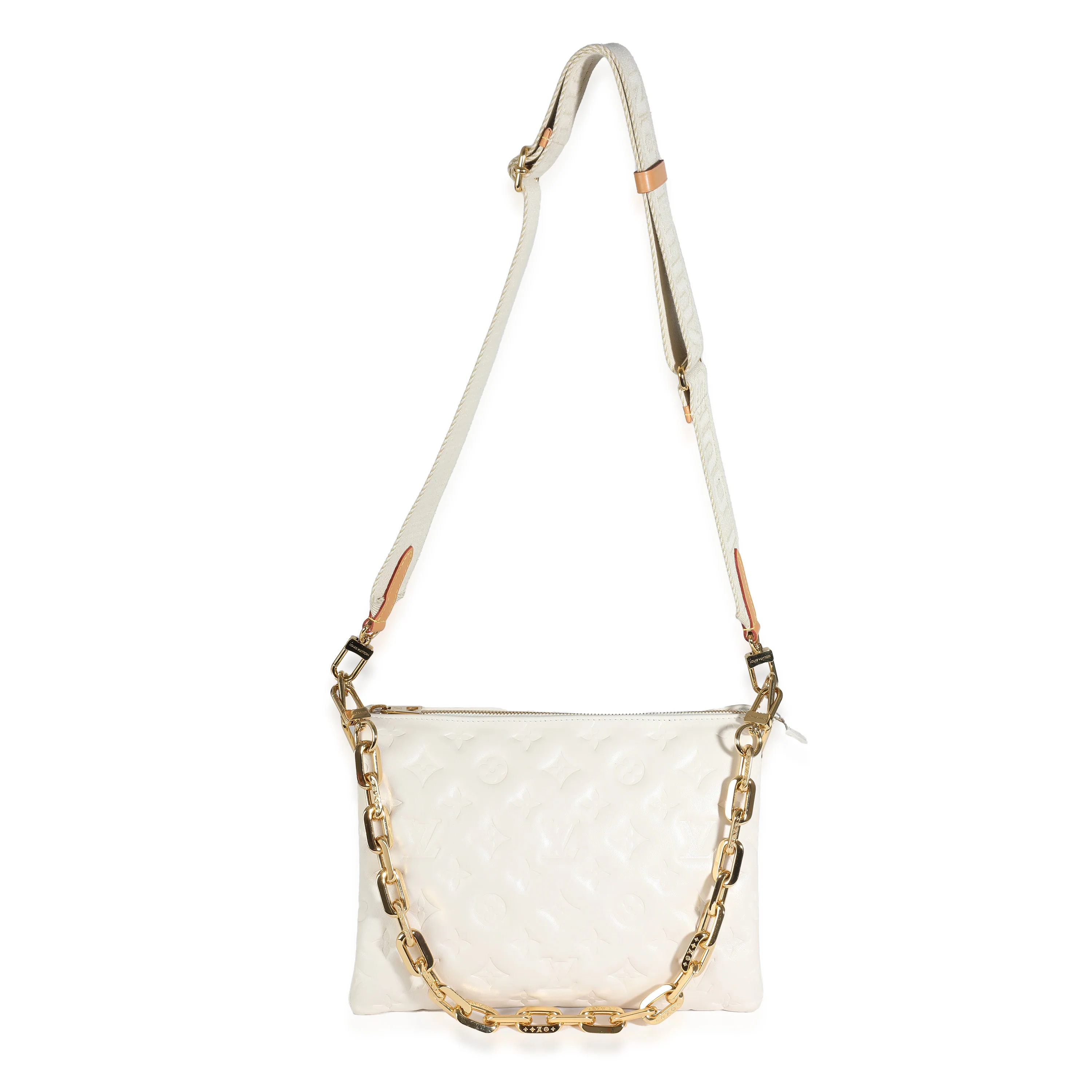 Cream Puffy Lambskin Monogram Coussin PM - Image 8