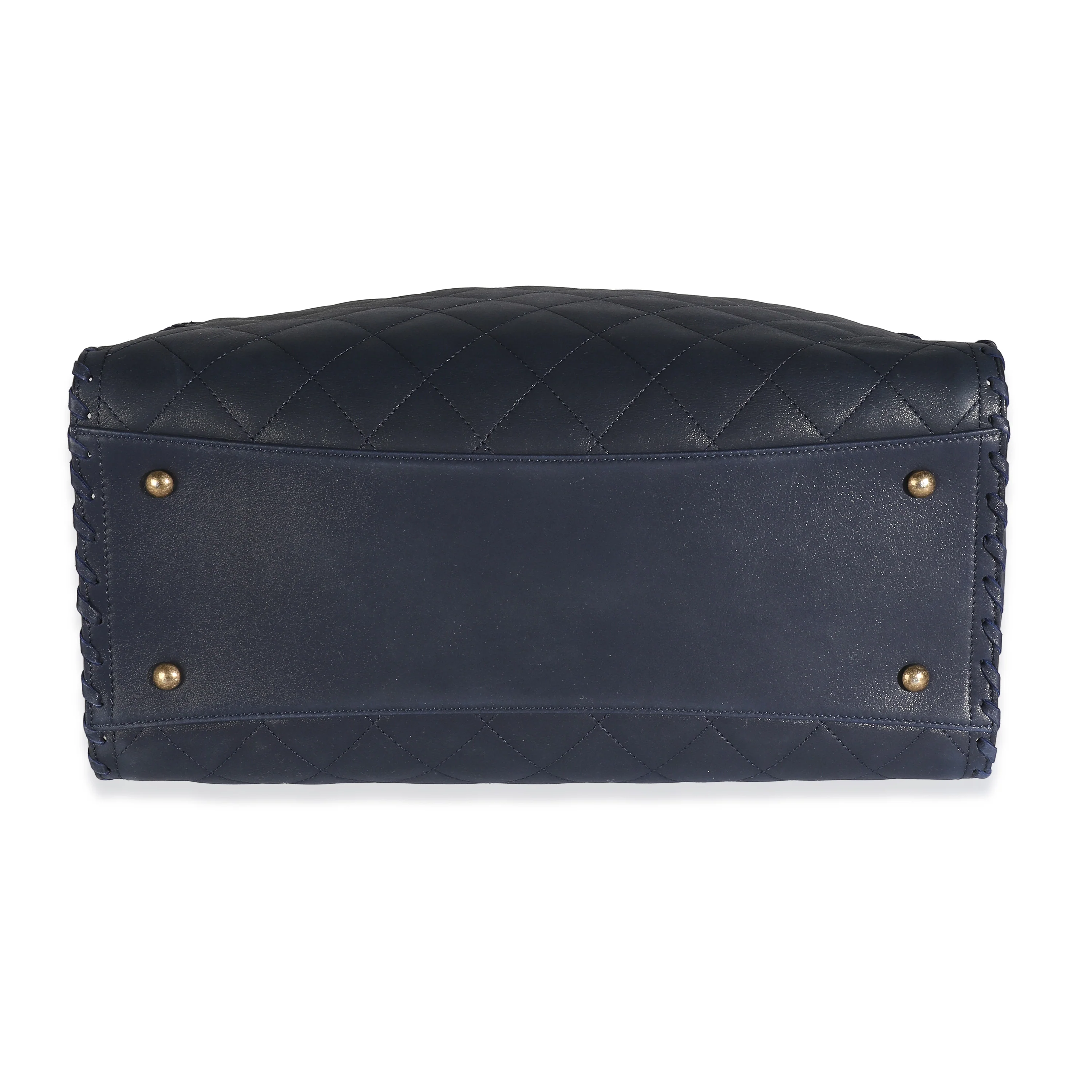 Chanel Navy Iridescent Quilted Calfskin Happy Stitch Tote - Image 5