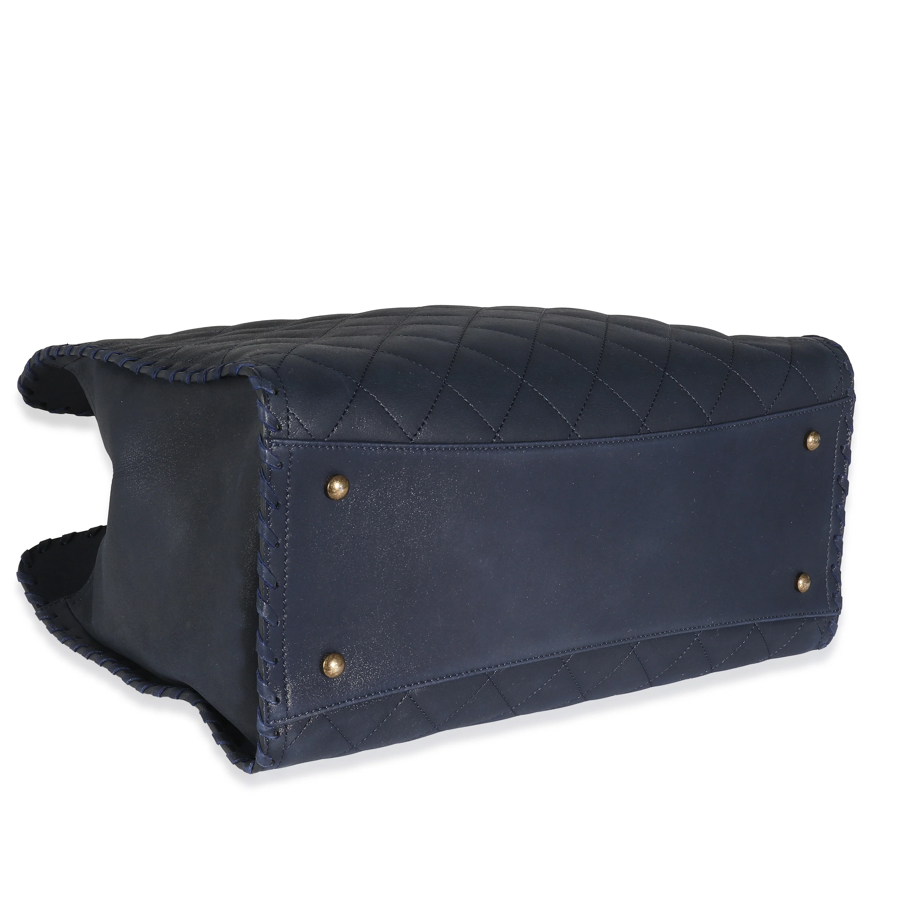 Chanel Navy Iridescent Quilted Calfskin Happy Stitch Tote - Image 6