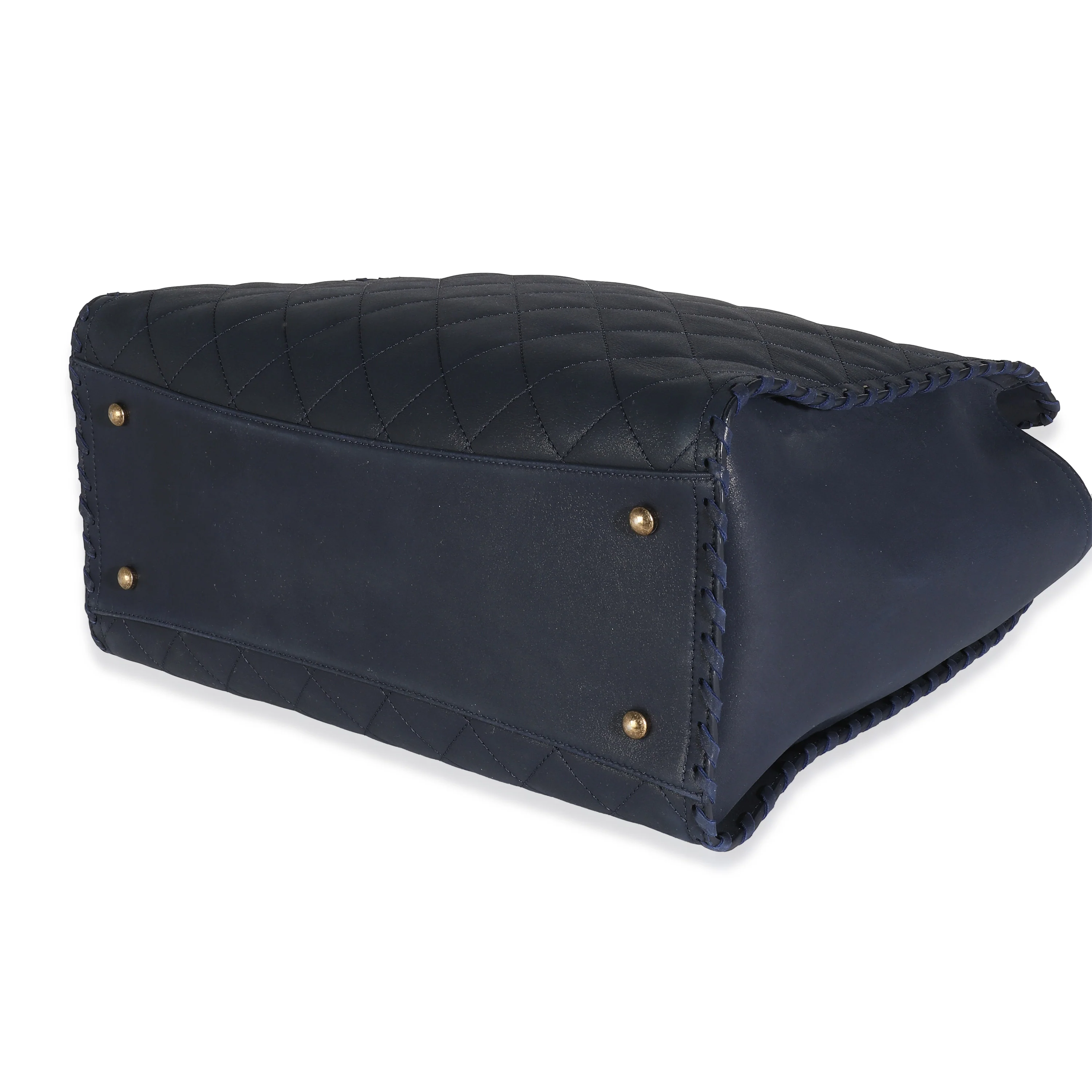 Chanel Navy Iridescent Quilted Calfskin Happy Stitch Tote - Image 7