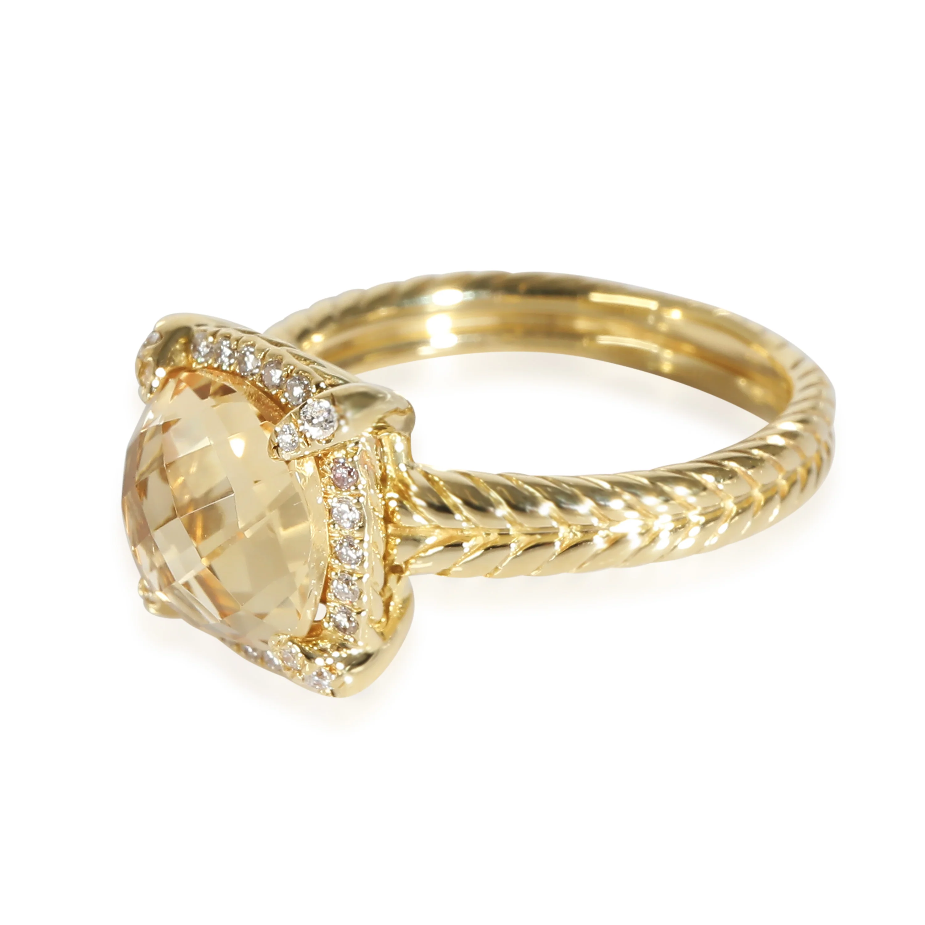 Chatelaine Citrine & Diamond Ring in 18k Yellow Gold 0.15 CTW - Image 2