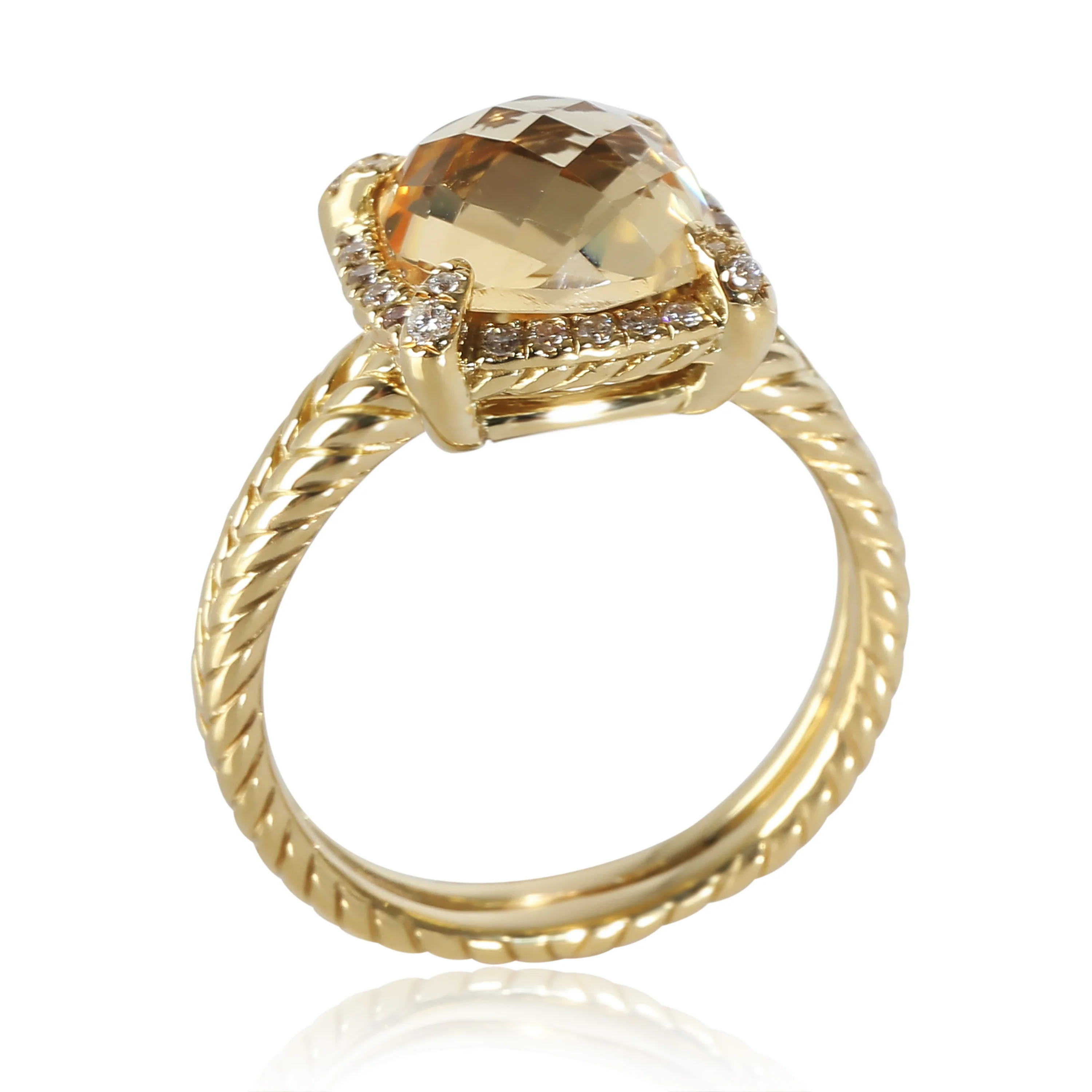Chatelaine Citrine & Diamond Ring in 18k Yellow Gold 0.15 CTW - Image 3