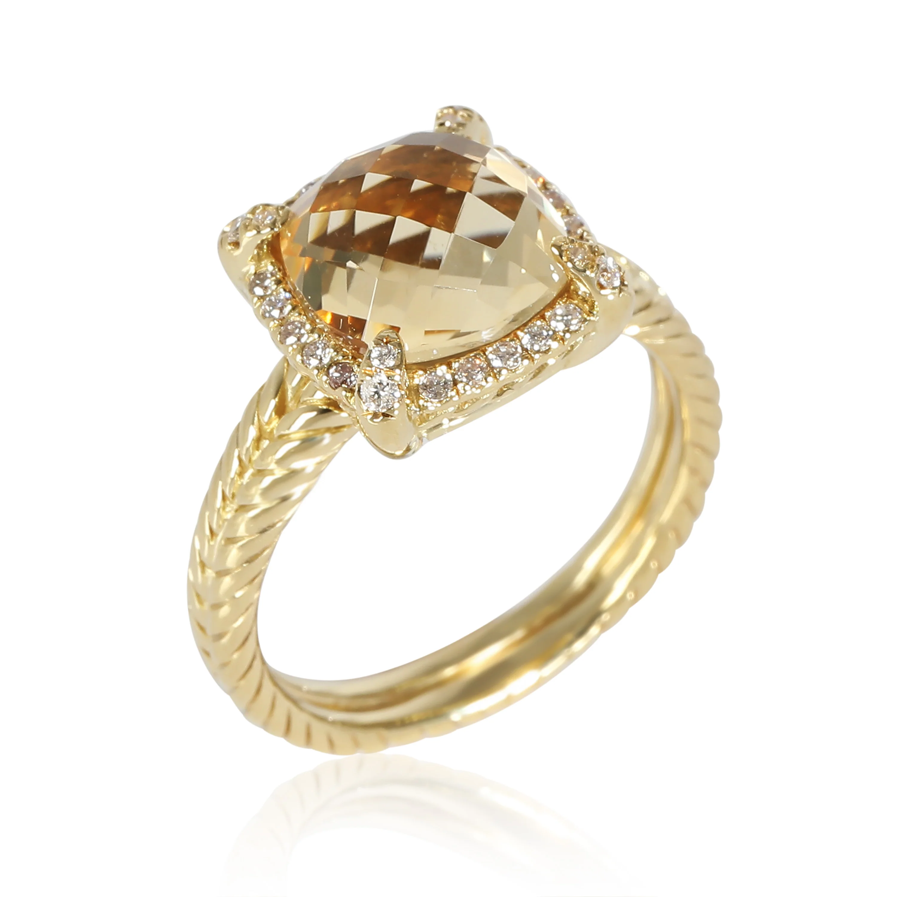 Chatelaine Citrine & Diamond Ring in 18k Yellow Gold 0.15 CTW - Image 6