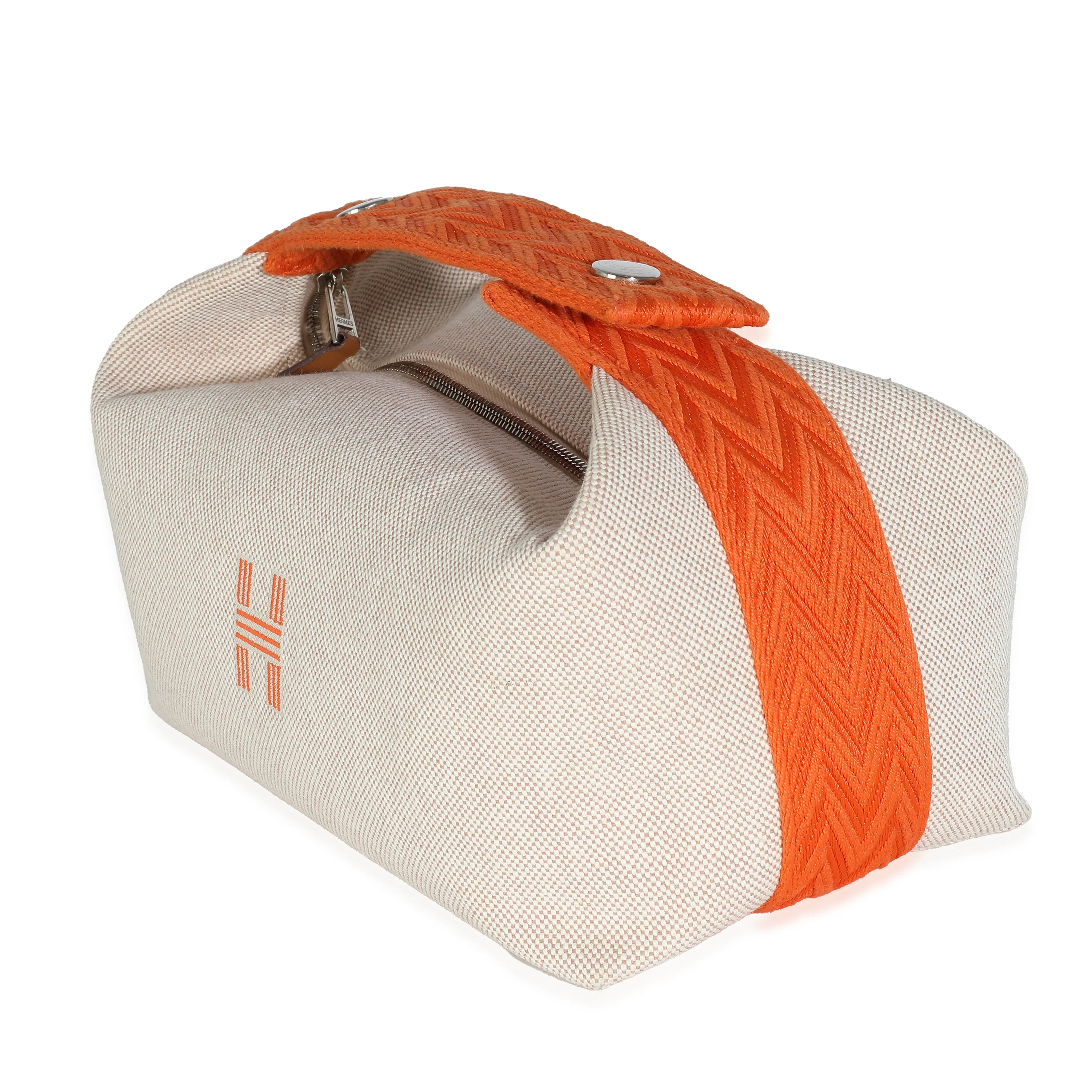 Hermès Natural Orange Canvas Large Bride-A-Brac Pouch - Image 2
