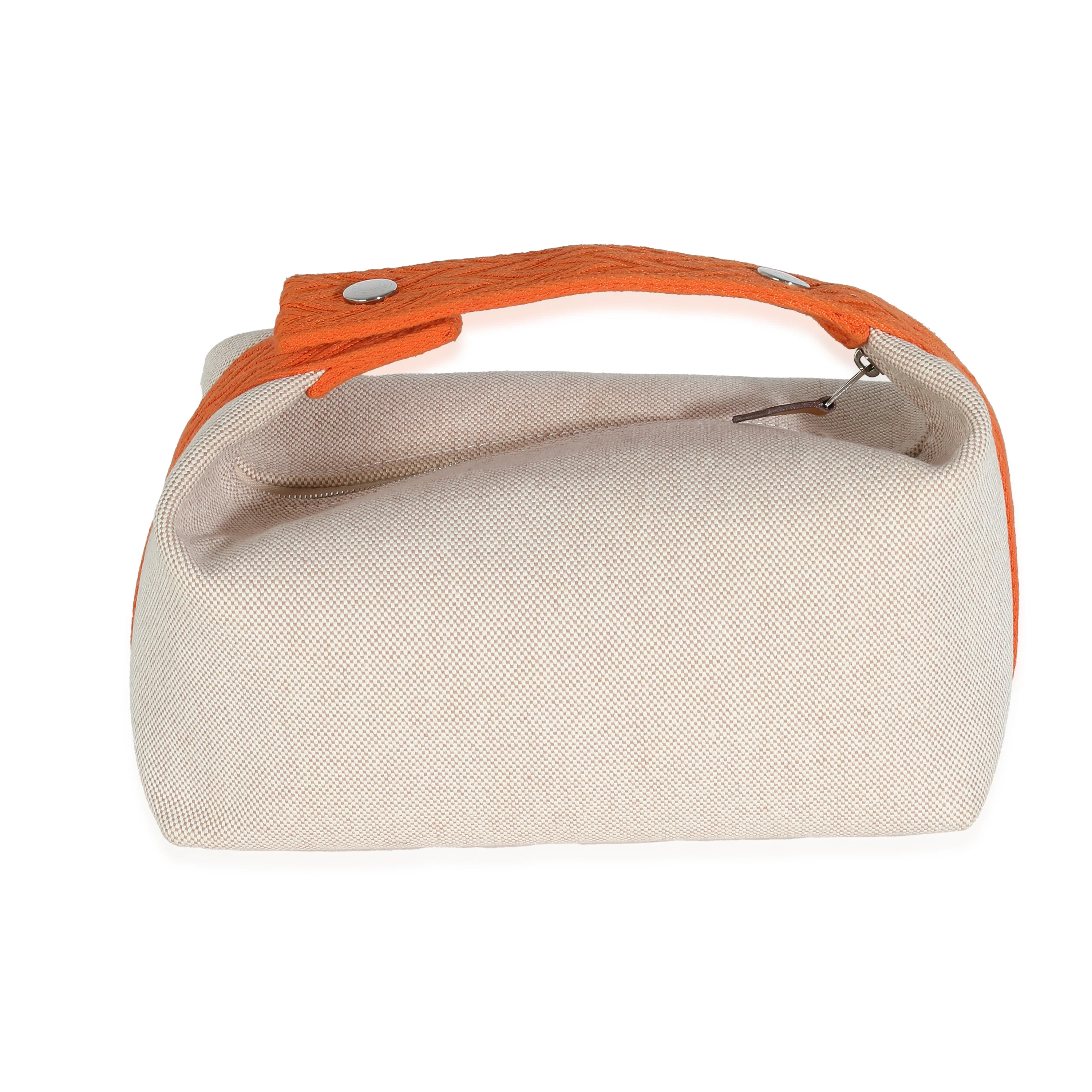 Hermès Natural Orange Canvas Large Bride-A-Brac Pouch - Image 4