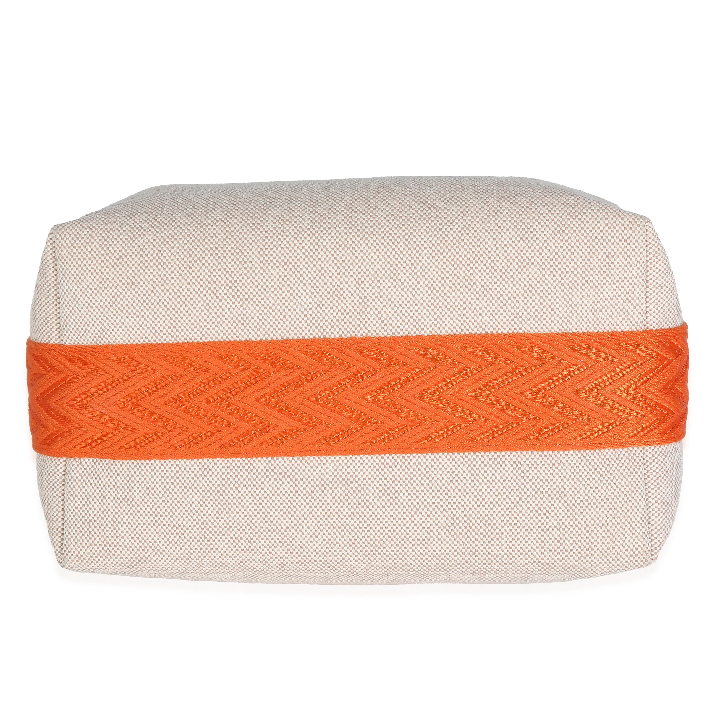 Hermès Natural Orange Canvas Large Bride-A-Brac Pouch - Image 5
