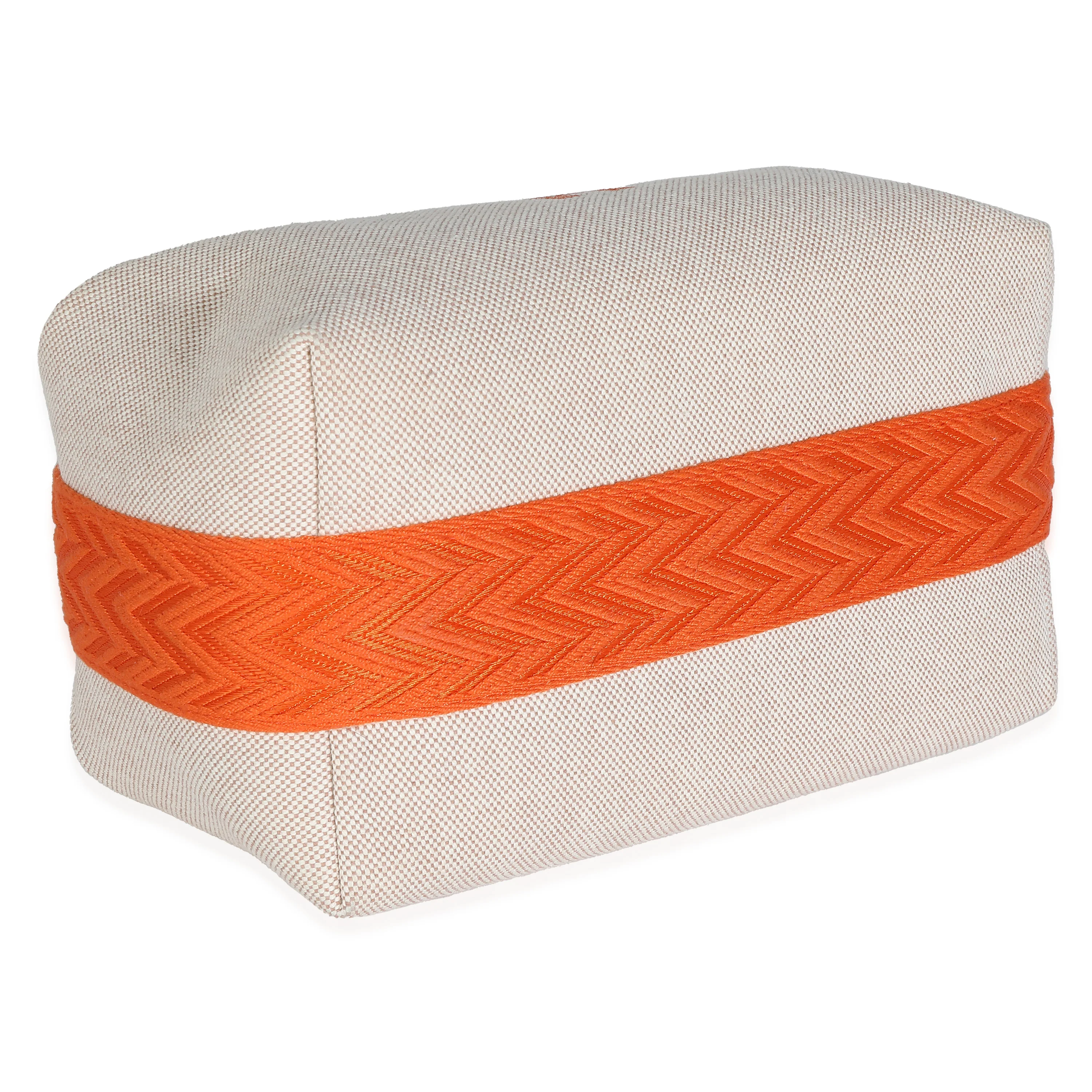 Hermès Natural Orange Canvas Large Bride-A-Brac Pouch - Image 6