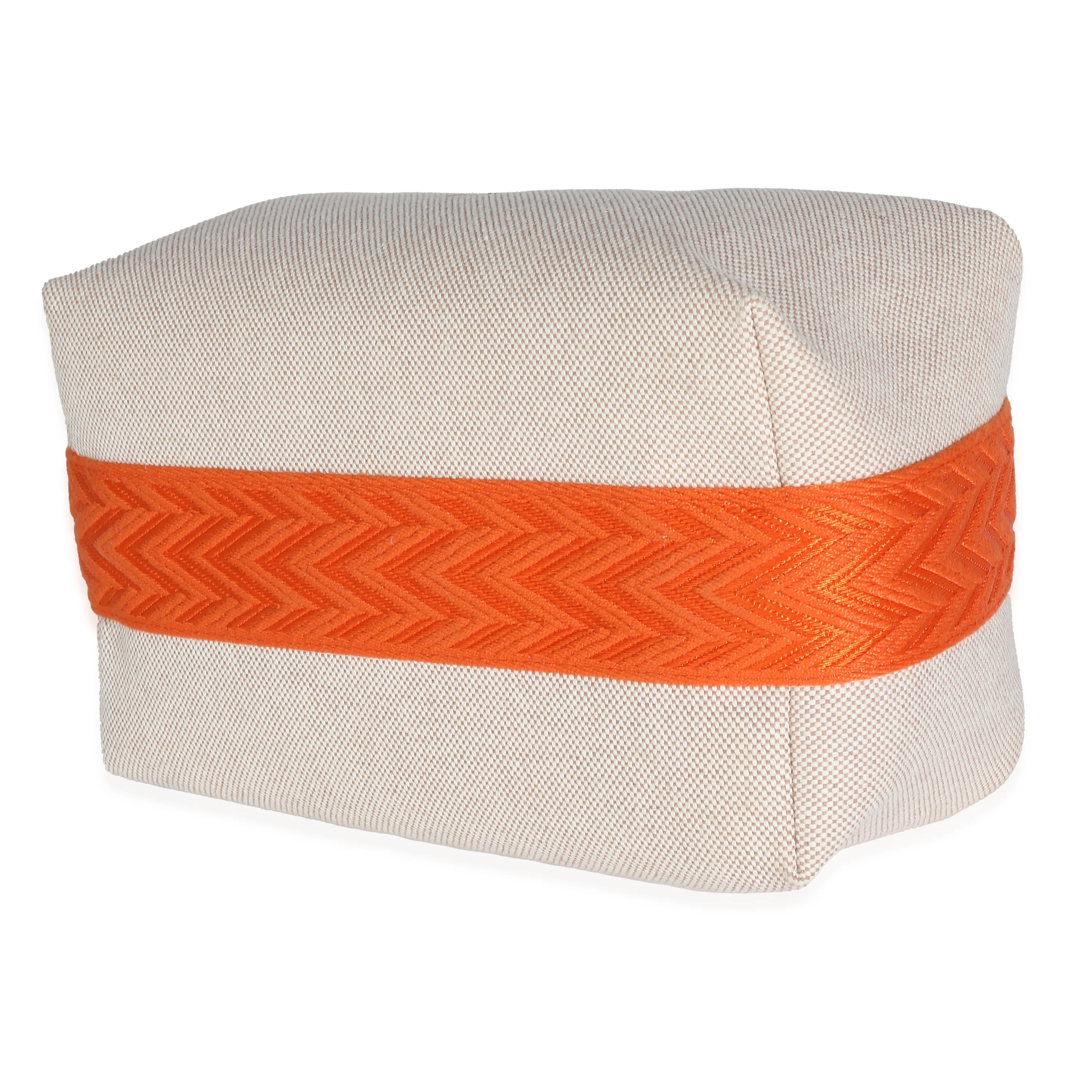 Hermès Natural Orange Canvas Large Bride-A-Brac Pouch - Image 7