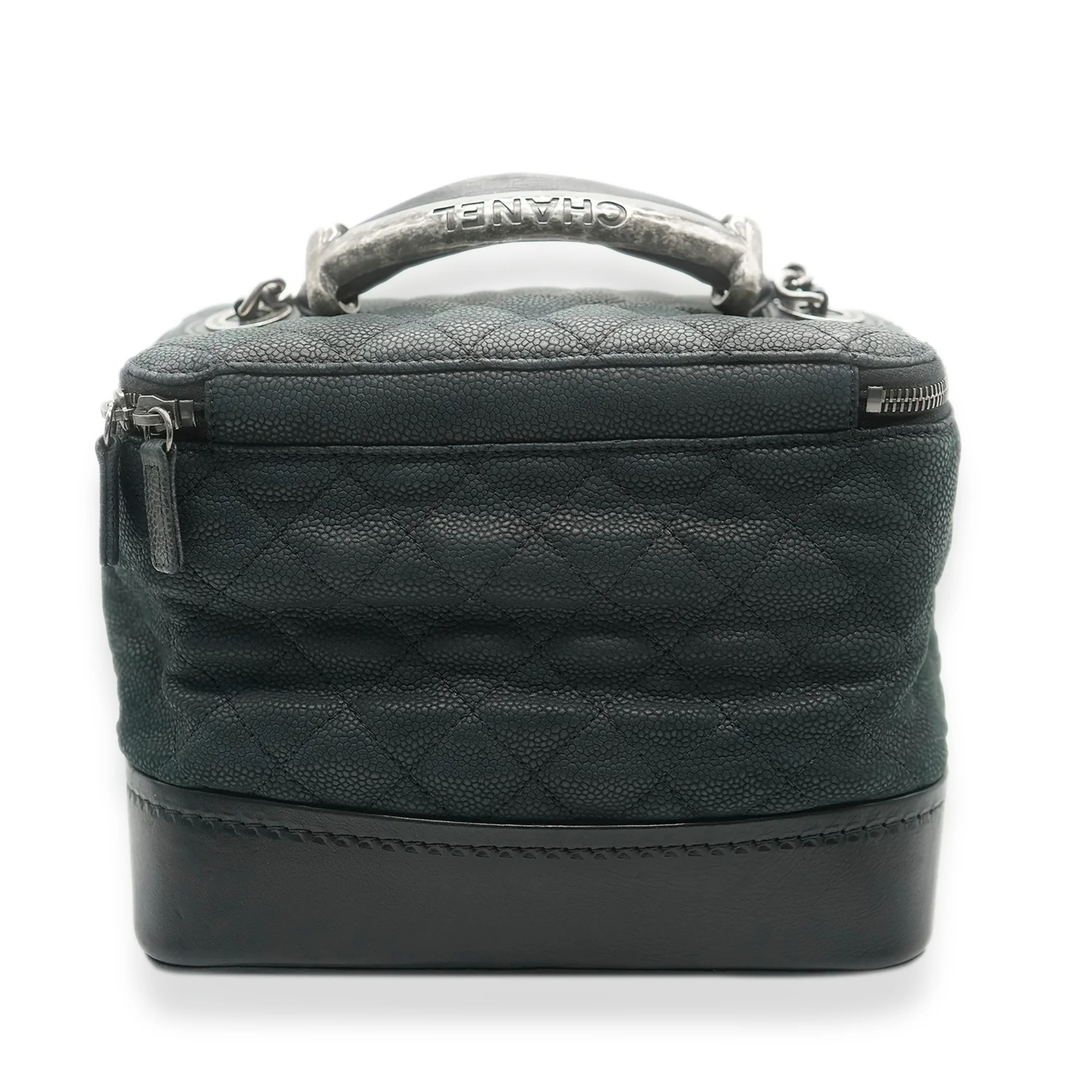 Black Matte Quilted Caviar Globe Trotter Vanity Case - Image 3