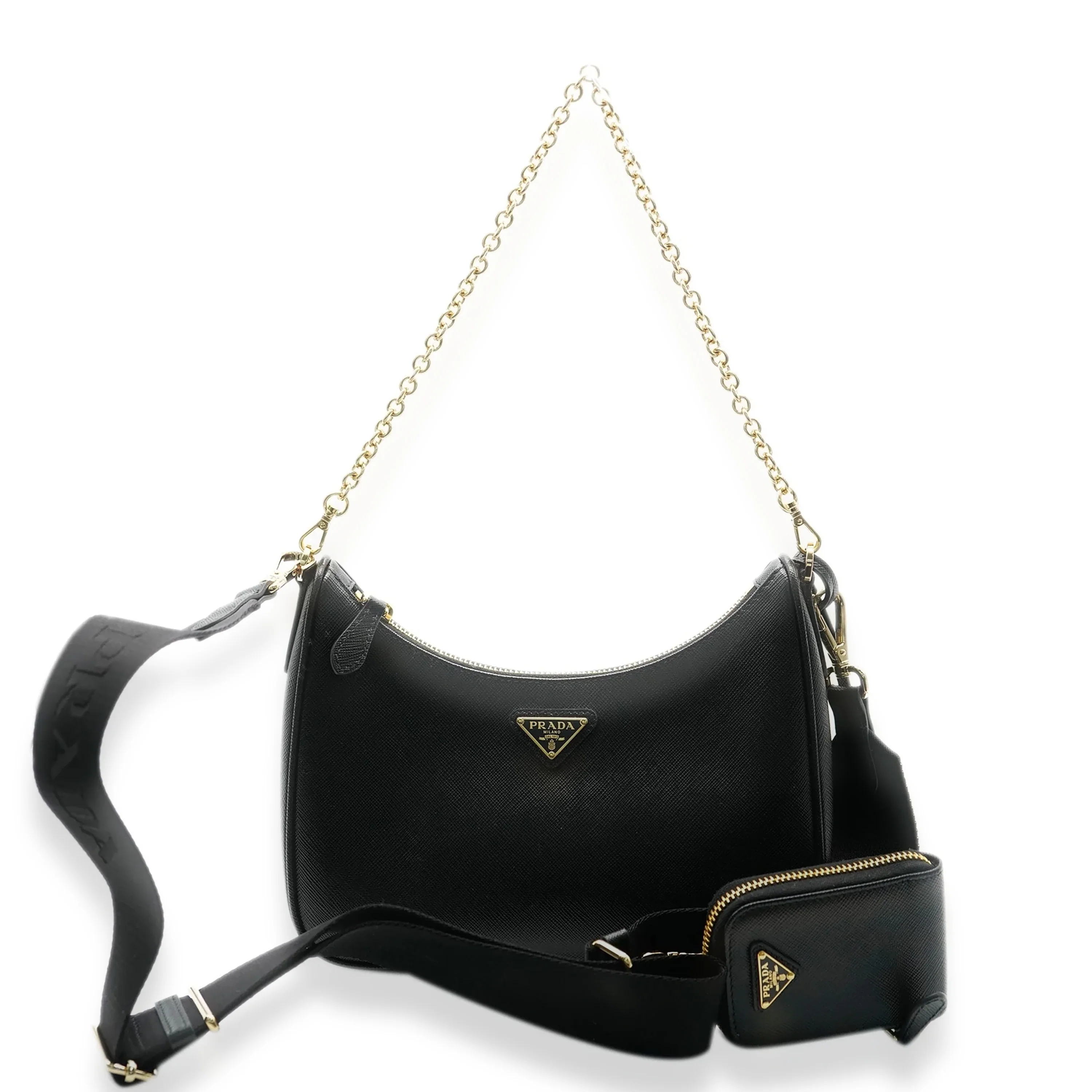Prada Black Saffiano Re-Edition 2005 Bag - Image 3