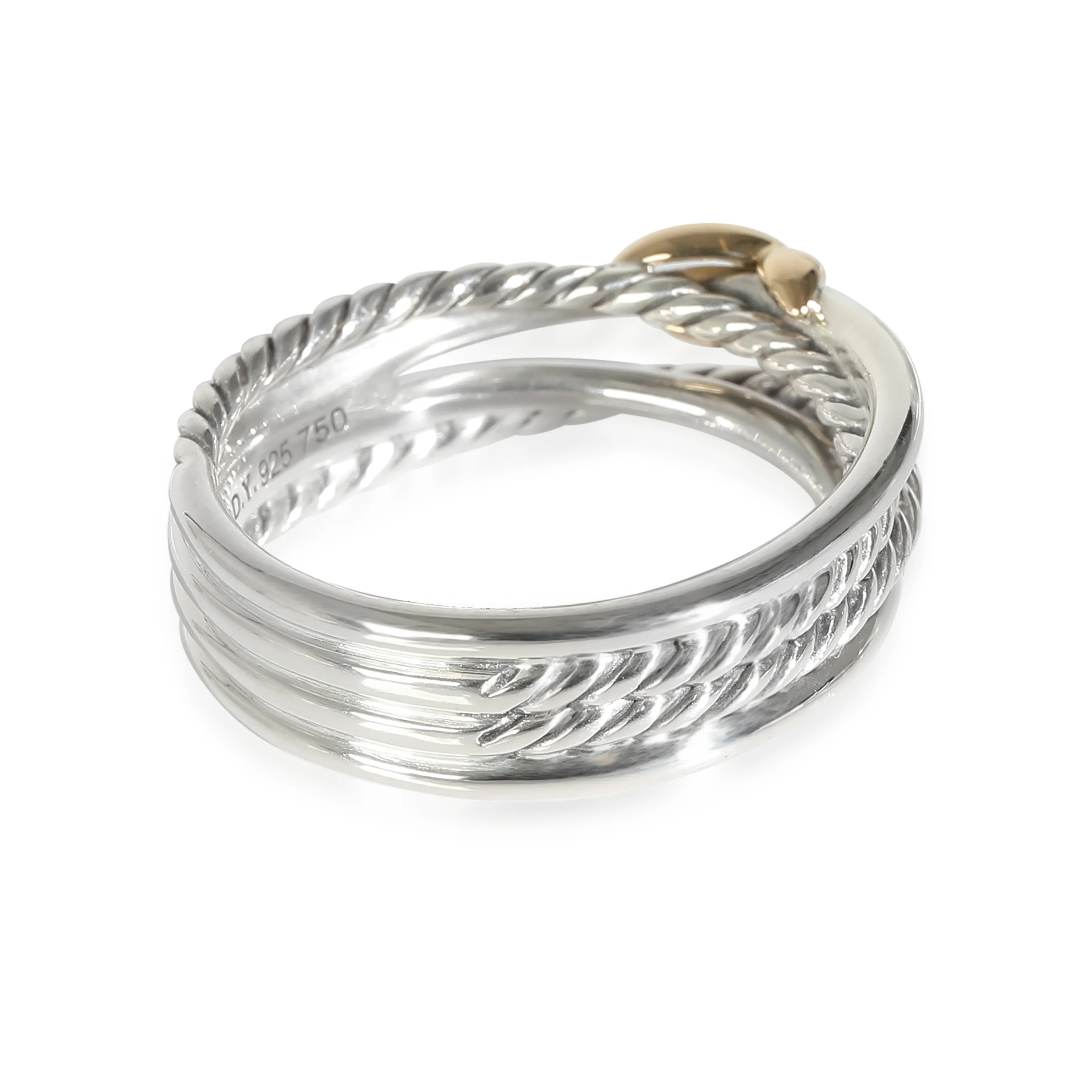 David Yurman Crossover Ring in 18k Yellow Gold/Sterling Silver - Image 3