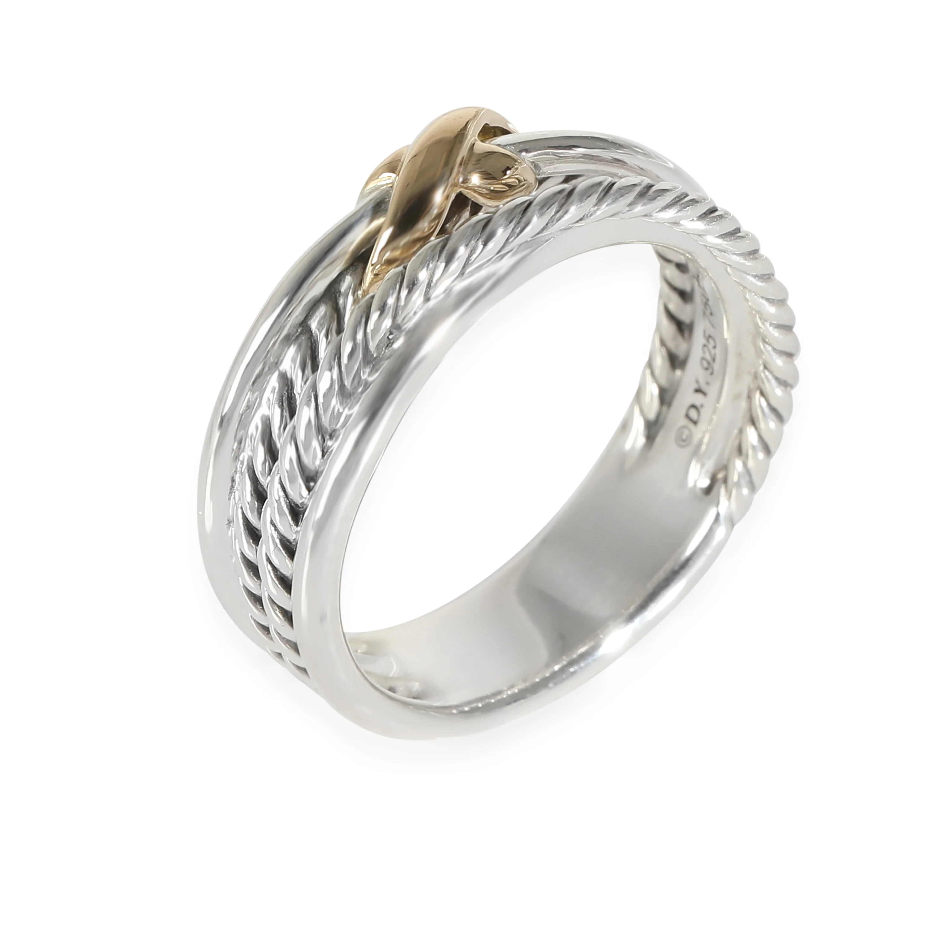 David Yurman Crossover Ring in 18k Yellow Gold/Sterling Silver - Image 5