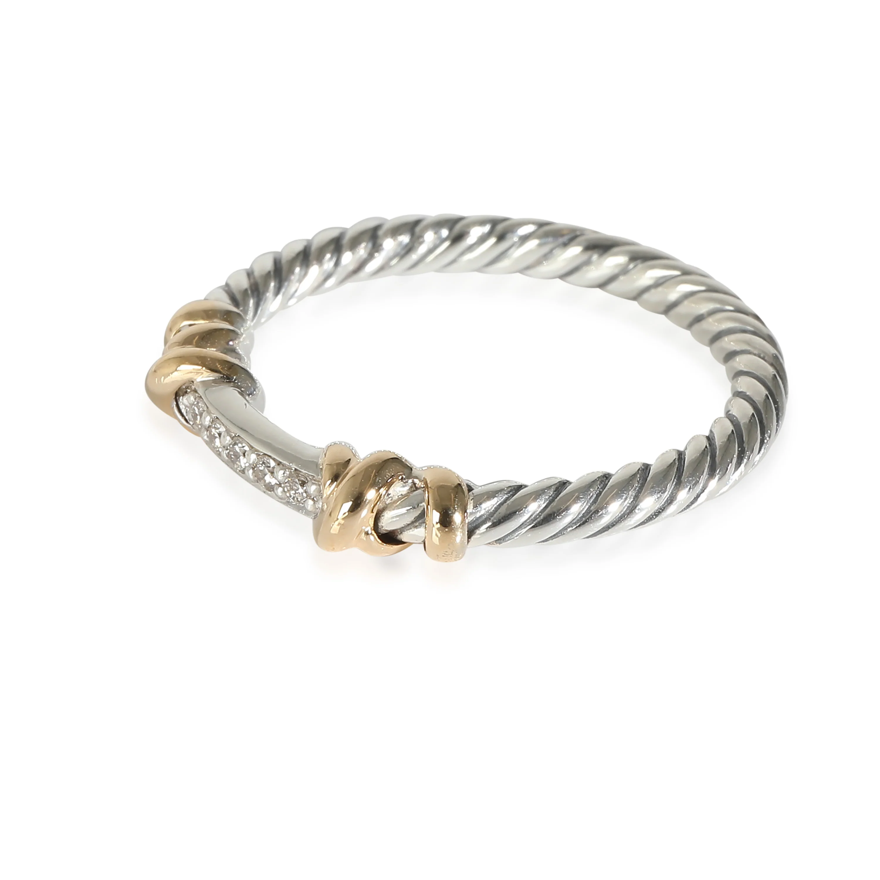 David Yurman Petite Helena Ring in 18k Yellow Gold/Sterling Silver - Image 2