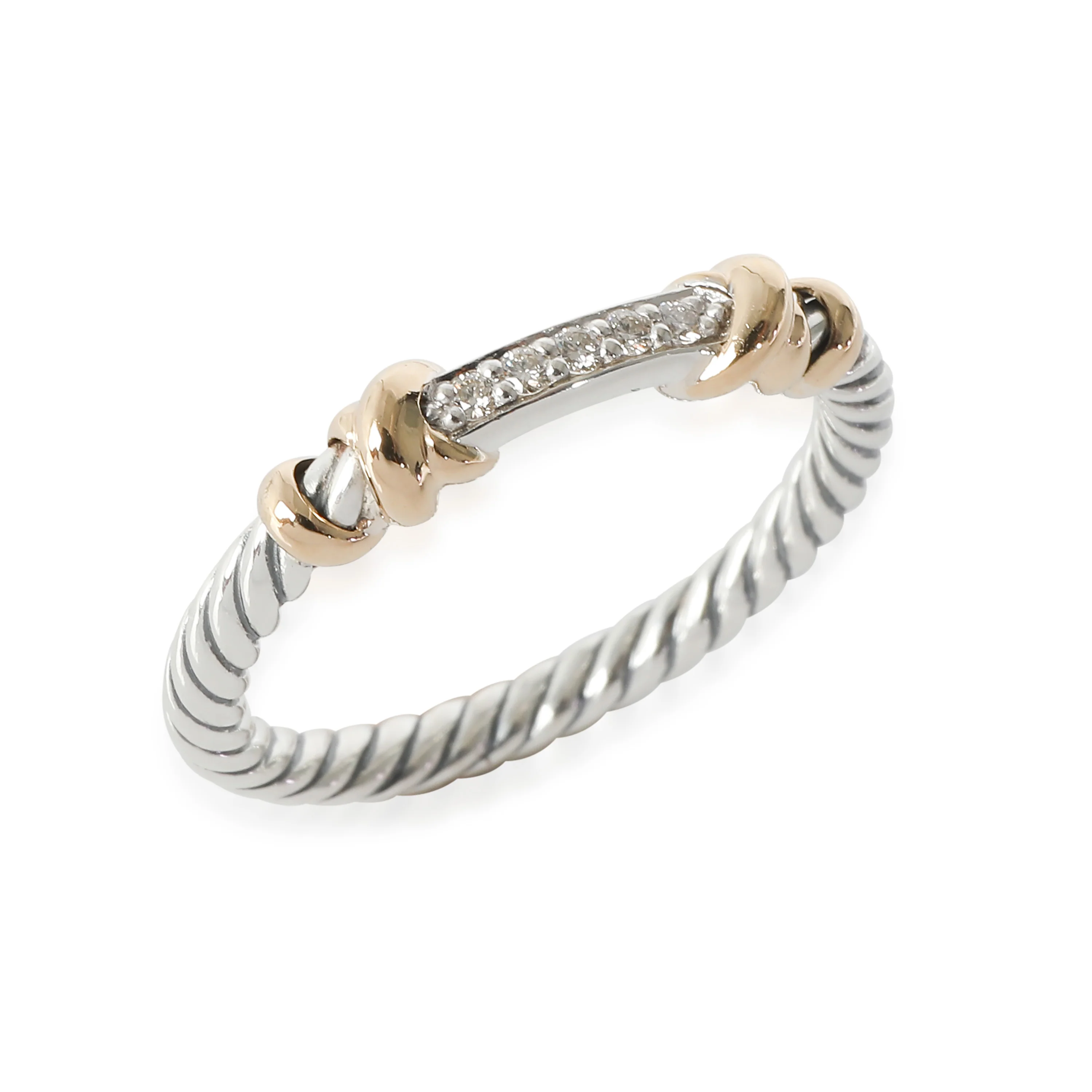 David Yurman Petite Helena Ring in 18k Yellow Gold/Sterling Silver - Image 4