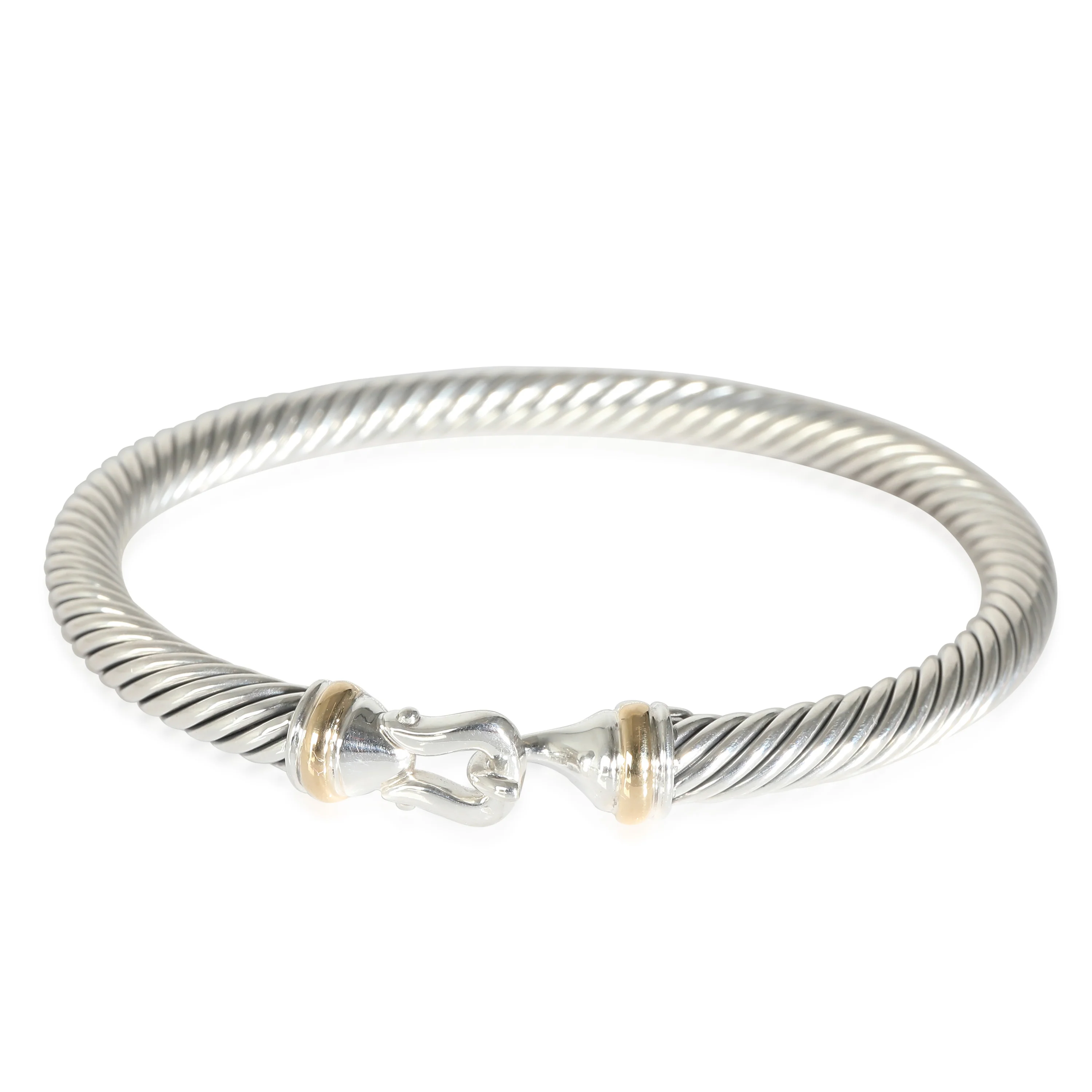 David Yurman Cable Buckle Bracelet in 18k Yellow Gold/Sterling Silver