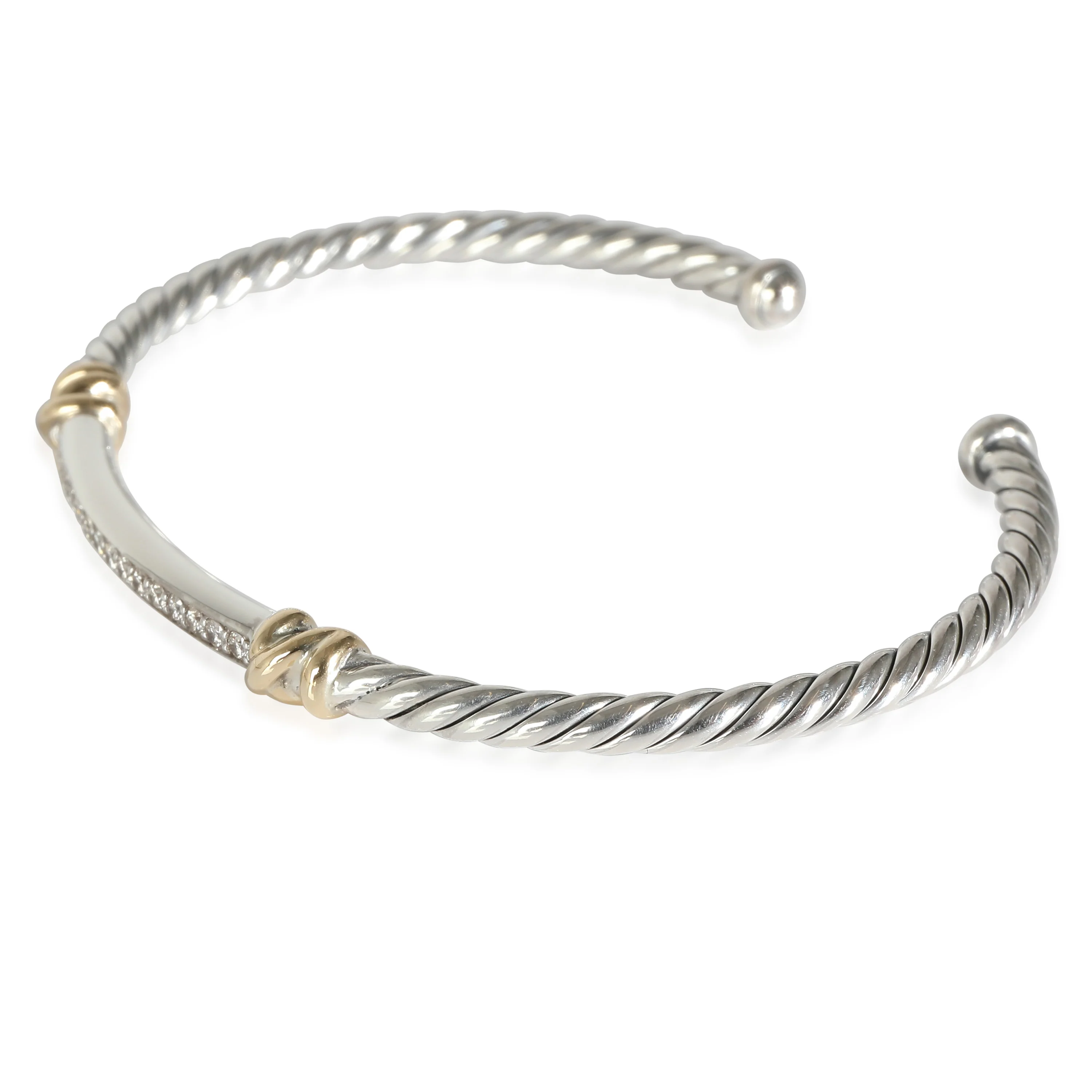 David Yurman Helena Bracelet in 18k Yellow Gold/Sterling Silver 0.25 CTW - Image 2