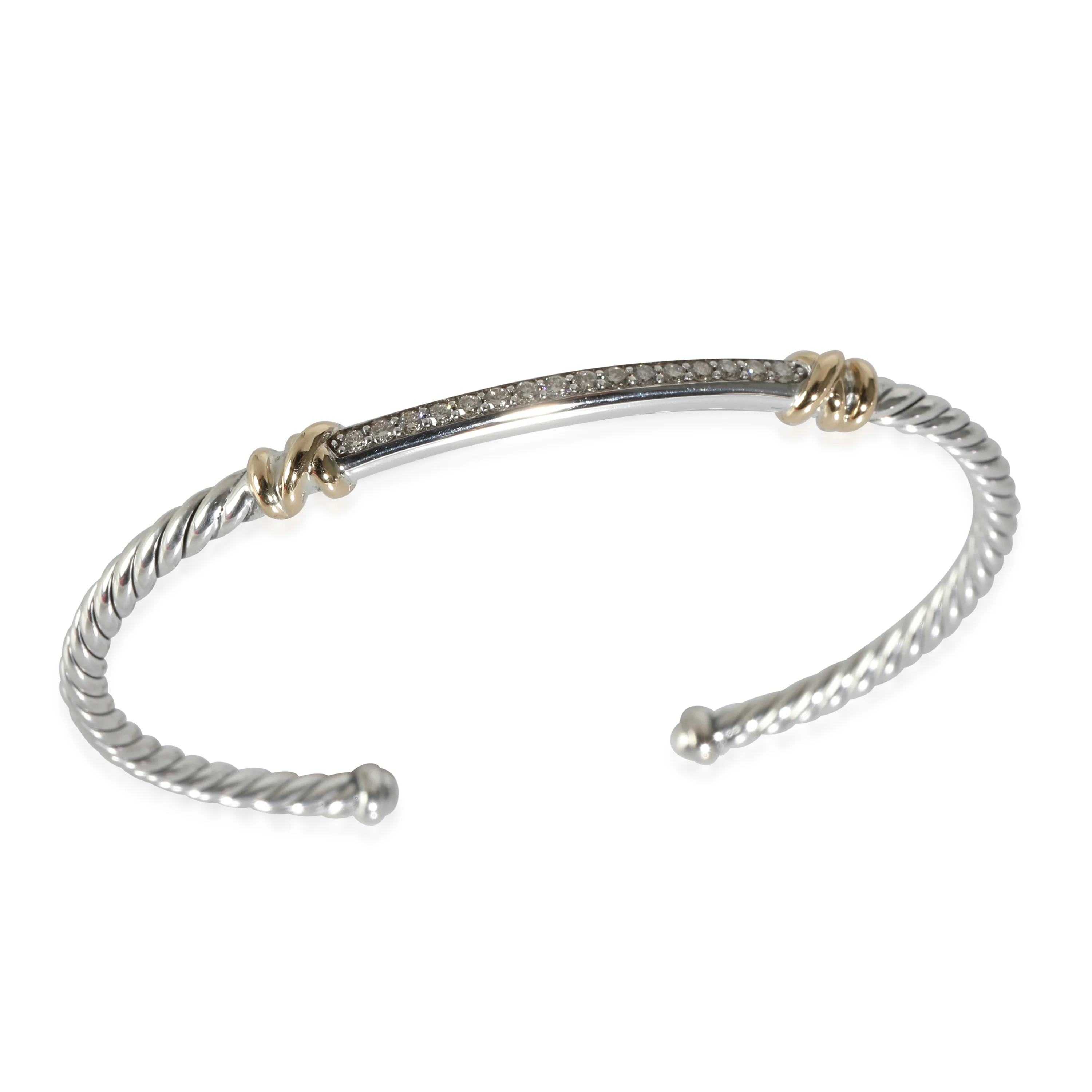 David Yurman Helena Bracelet in 18k Yellow Gold/Sterling Silver 0.25 CTW - Image 7