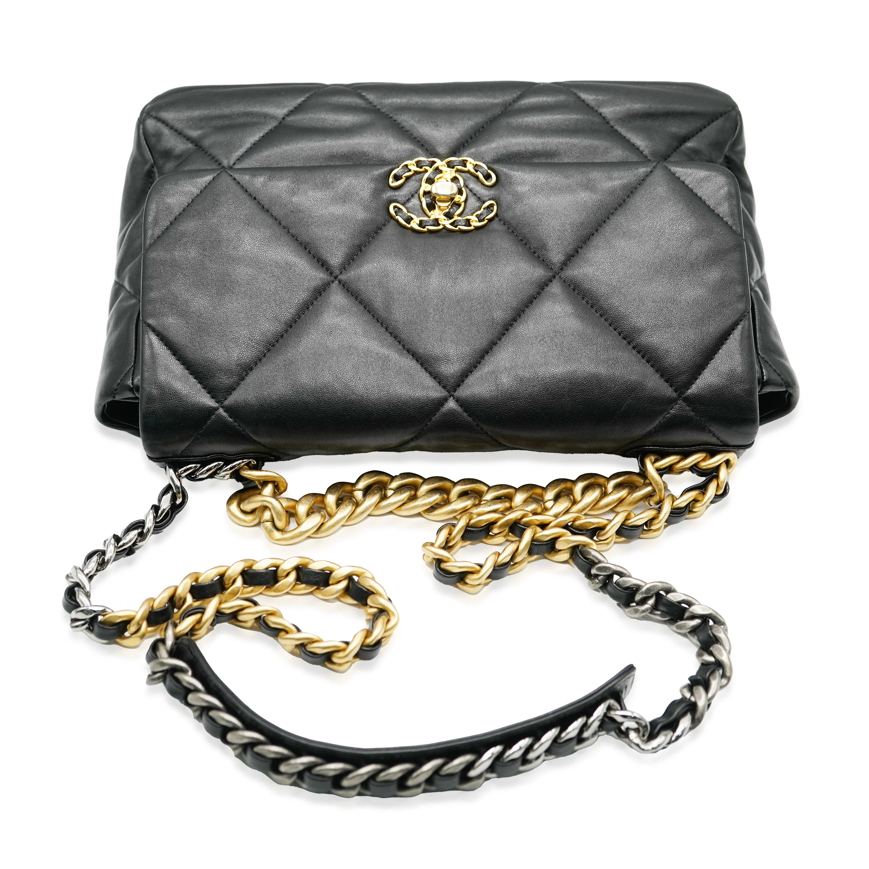 Chanel Black Quilted Lambskin Medium Chanel 19 Flap Bag - Image 6