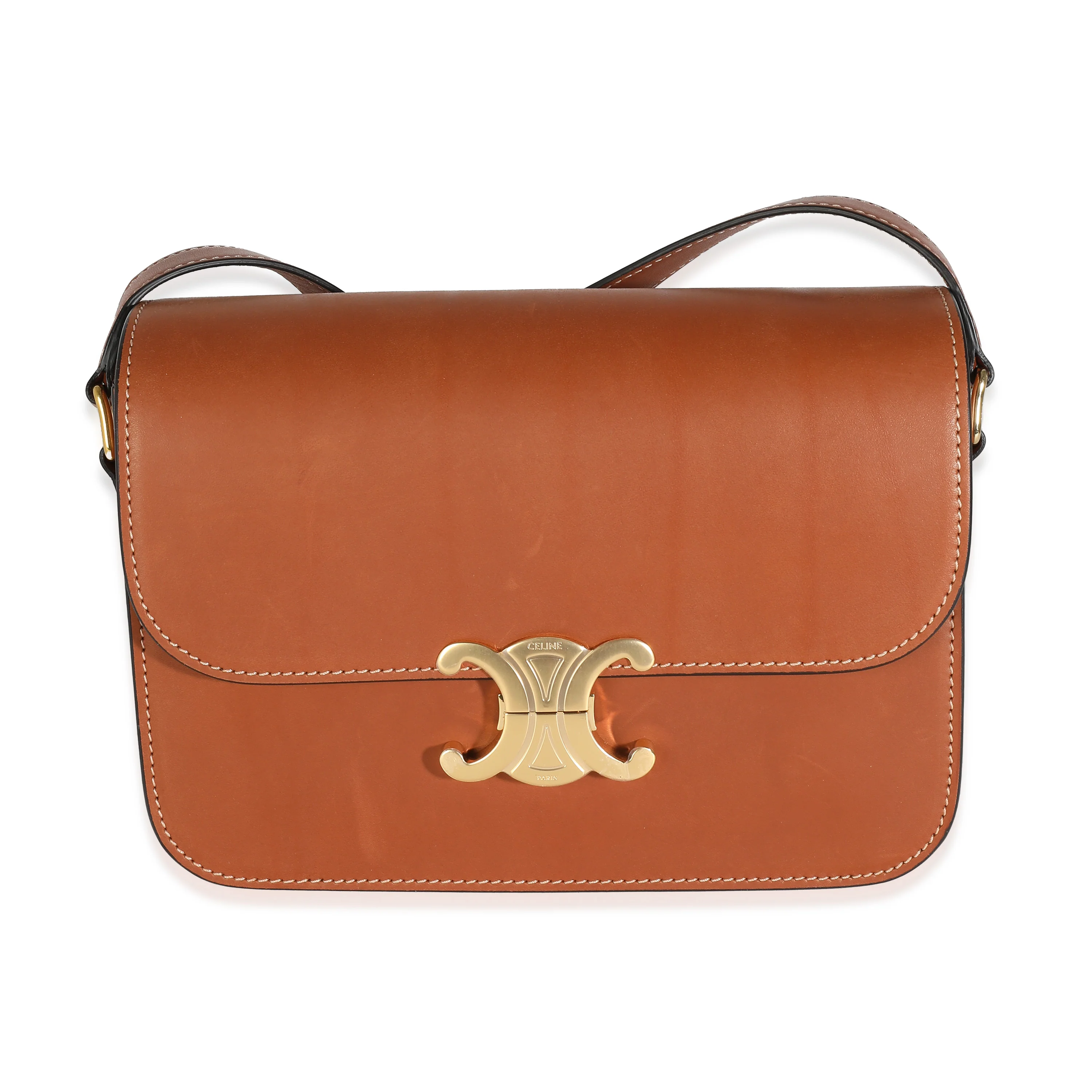 Celine Natural Calfskin Tan Classique Triomphe Bag