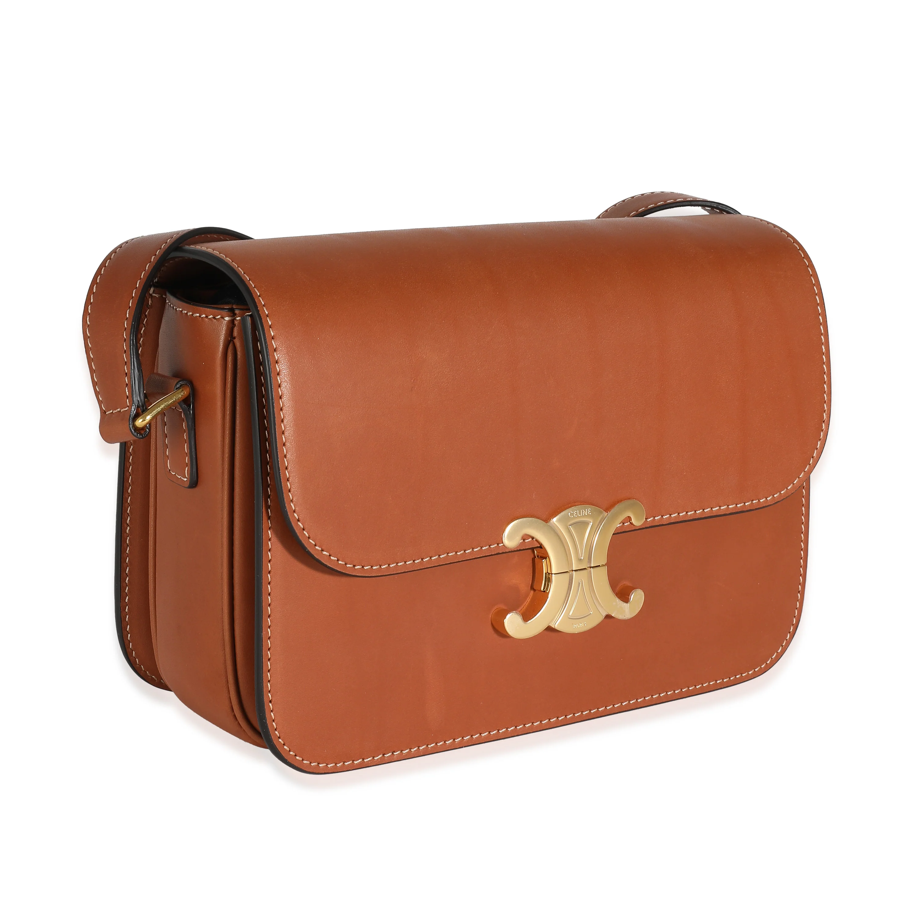 Celine Natural Calfskin Tan Classique Triomphe Bag - Image 3