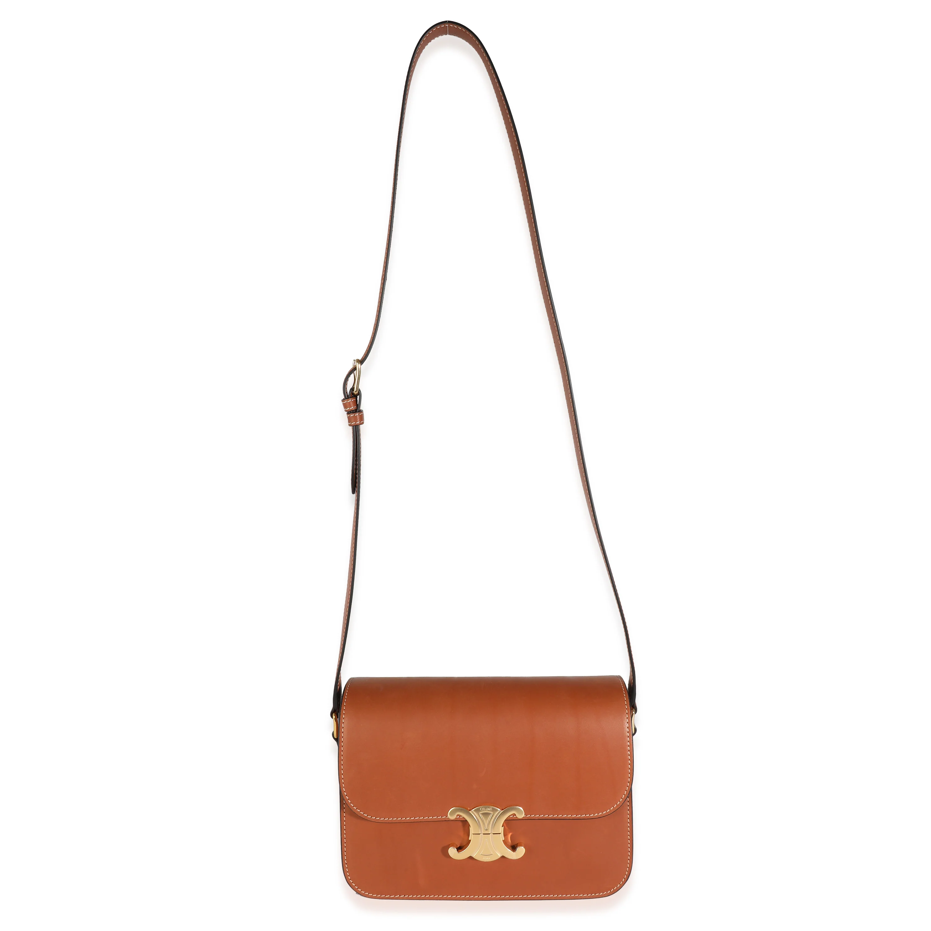 Celine Natural Calfskin Tan Classique Triomphe Bag - Image 4